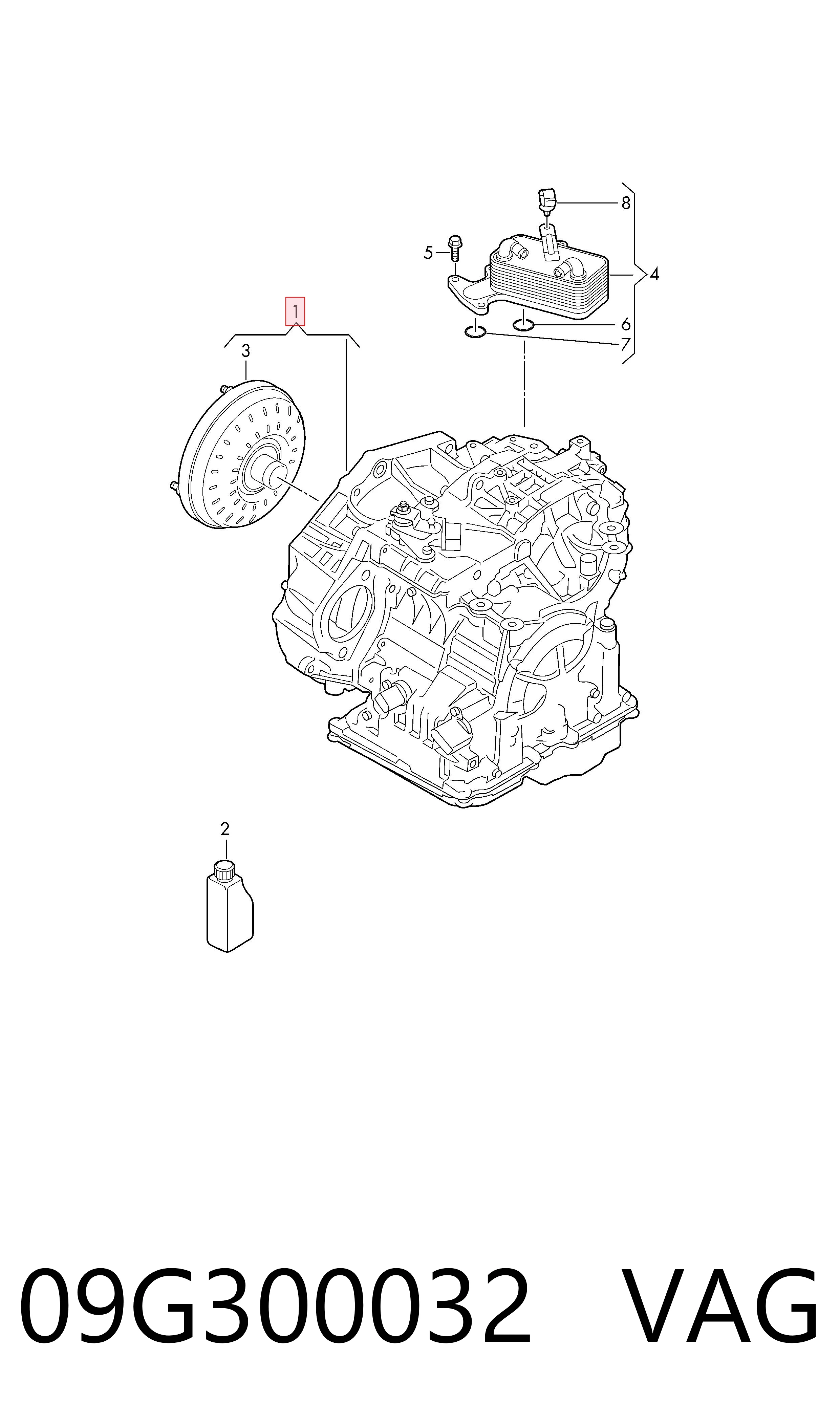 Transmisión automática ensamblada VAG 09G300032