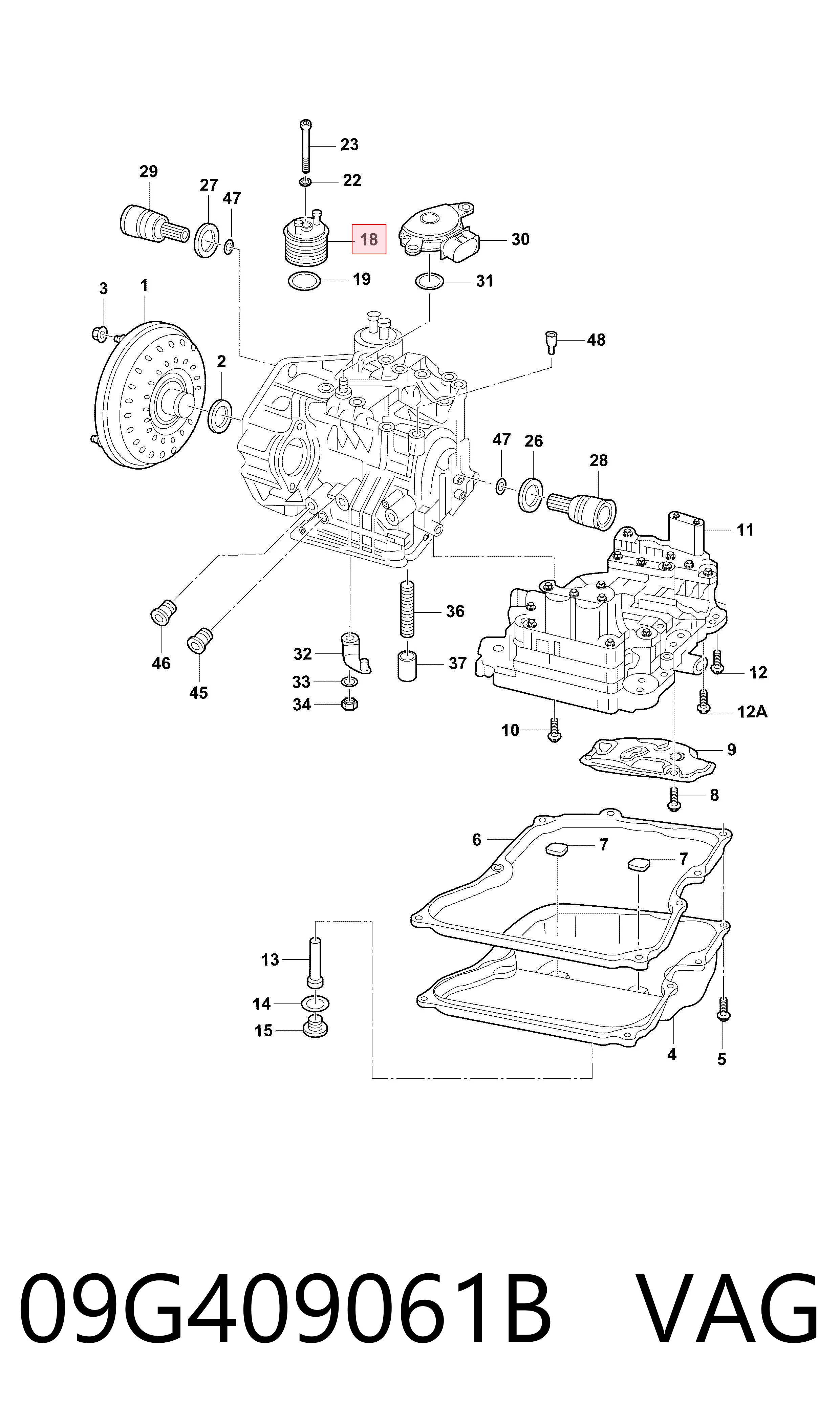 09G409061B VAG Radiador de refrigeración de la transmisión