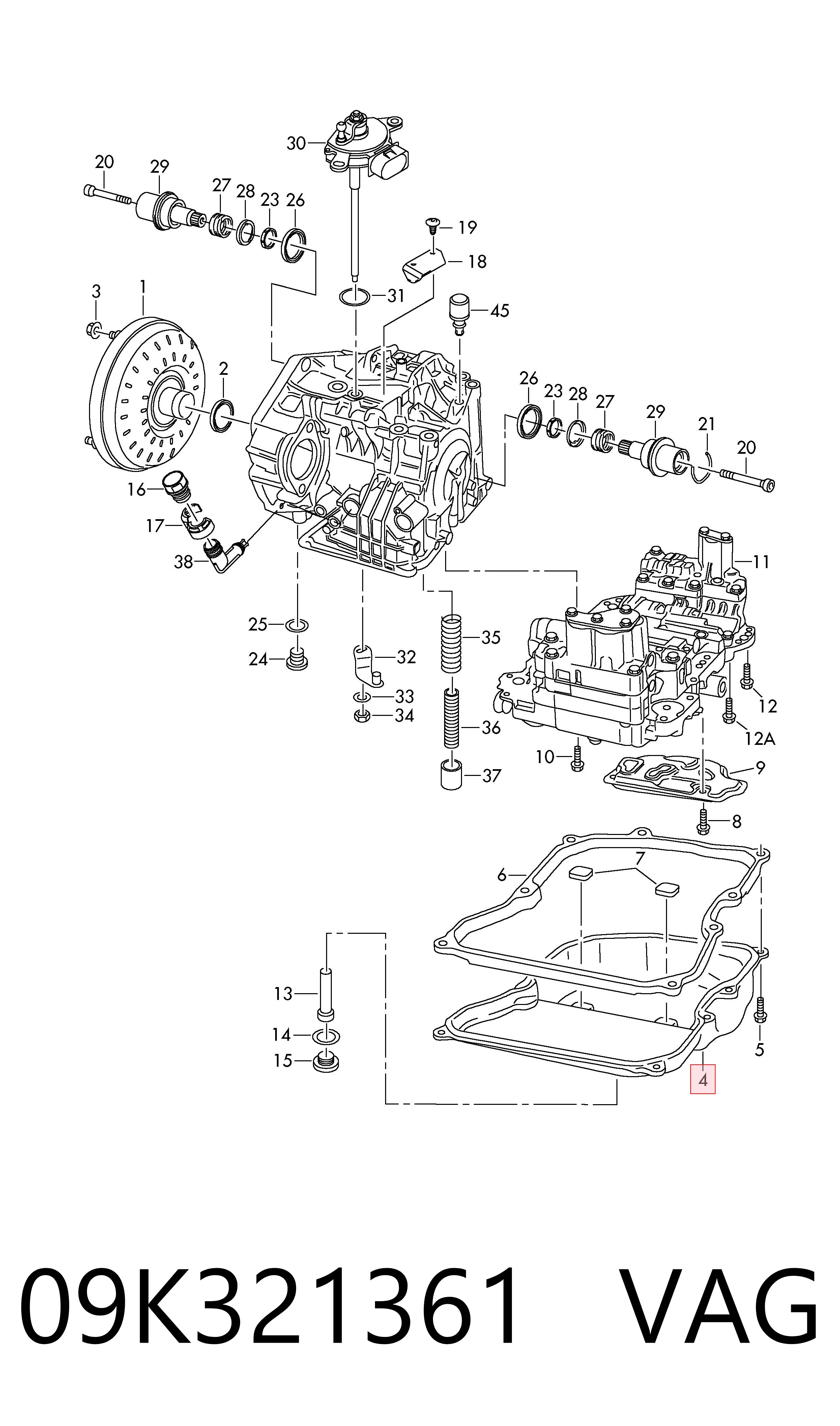 09K321361 VAG Cárter de aceite, caja automática