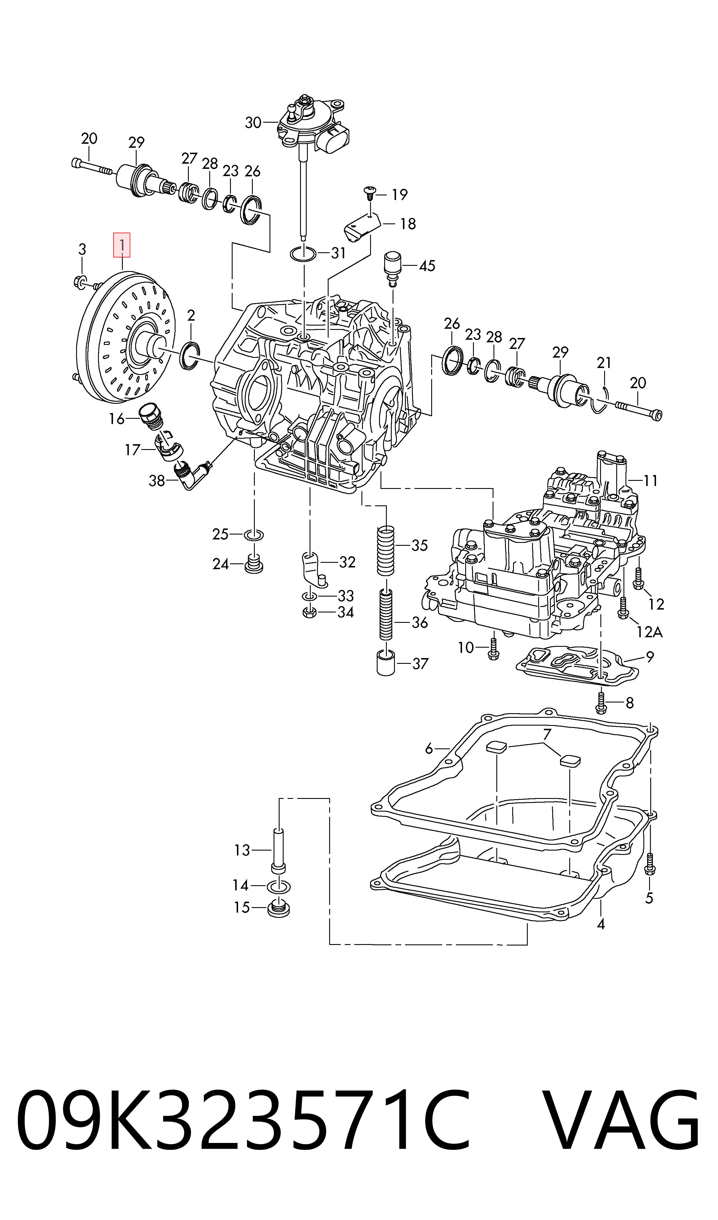 09K323571C VAG Convertidor de par