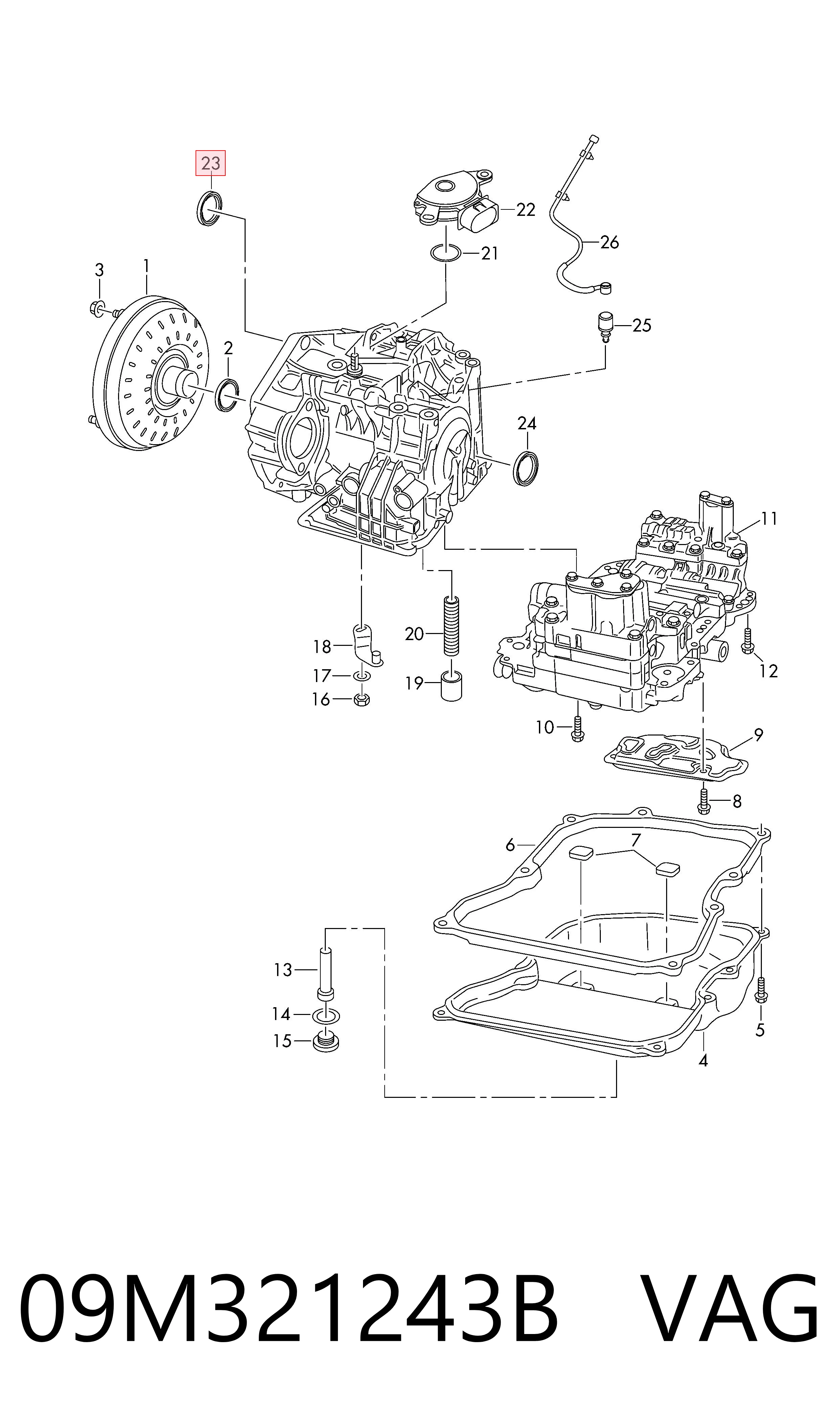 09M321243B VAG Retén del semieje delantero derecho