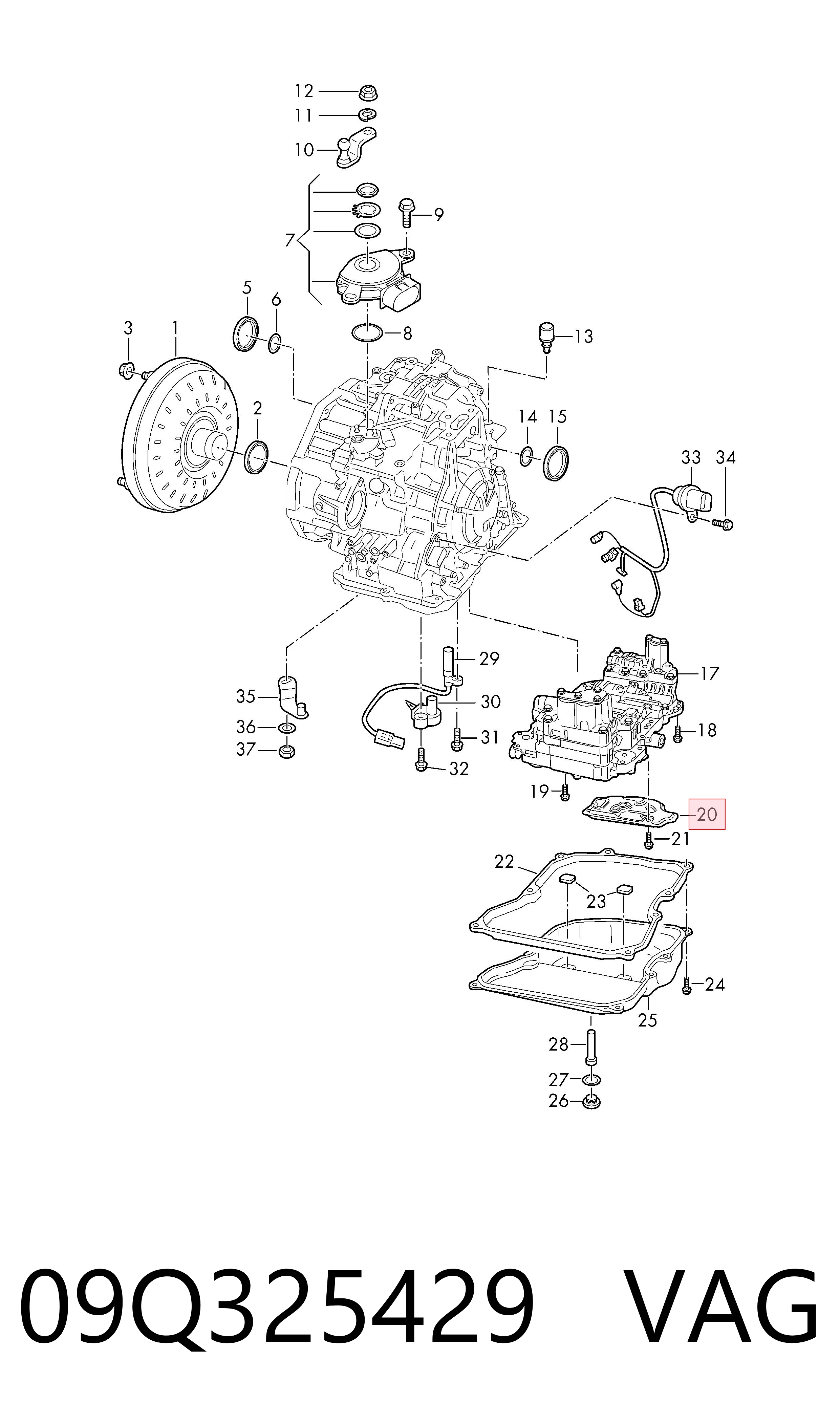 09Q325429 VAG Kit de servicio para cambio de aceite de transmisión automática