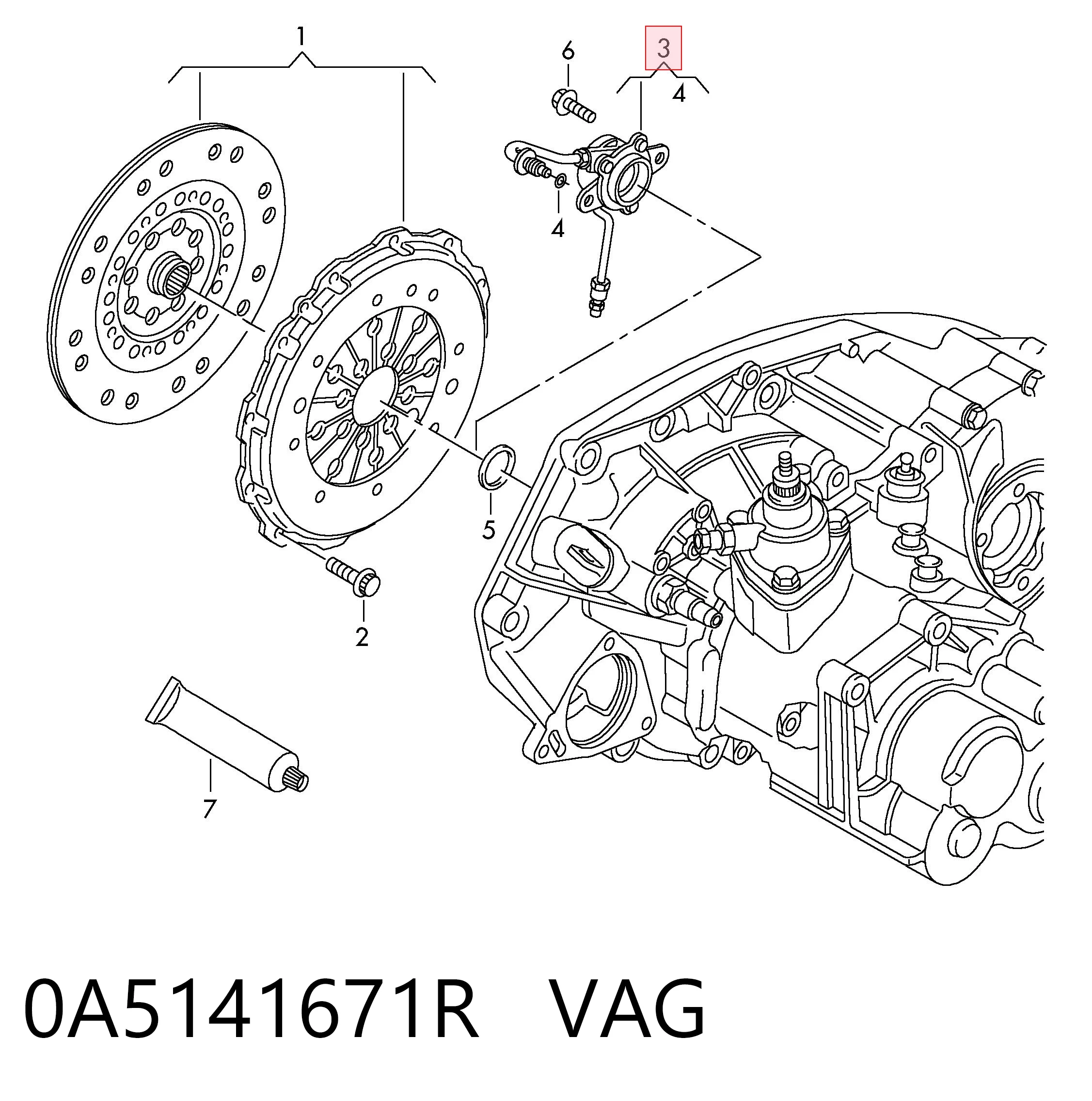 0A5141671R VAG Desembrague central, embrague (cojinete de desembrague)