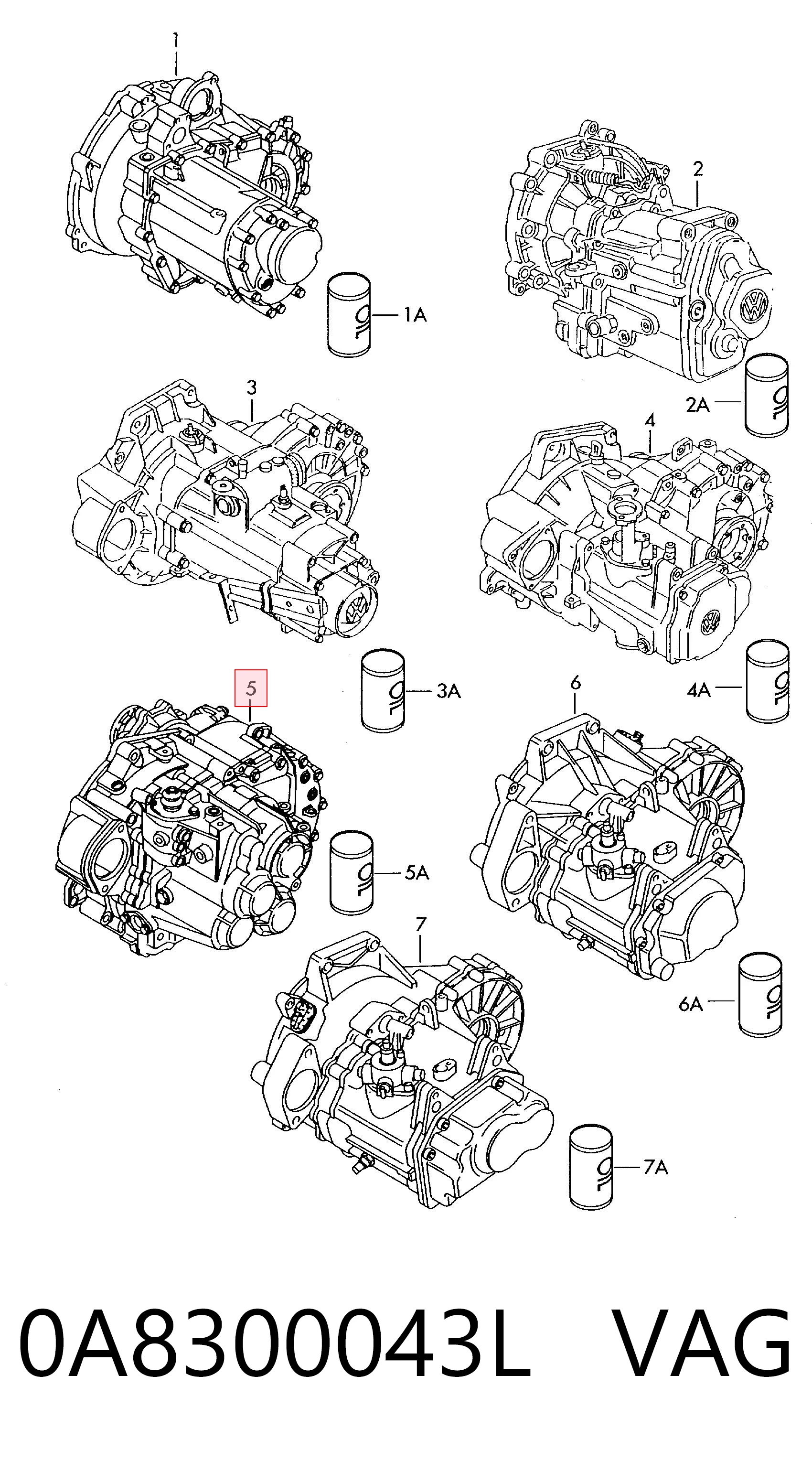 Caja de cambios manual completa 0A8300043L VAG