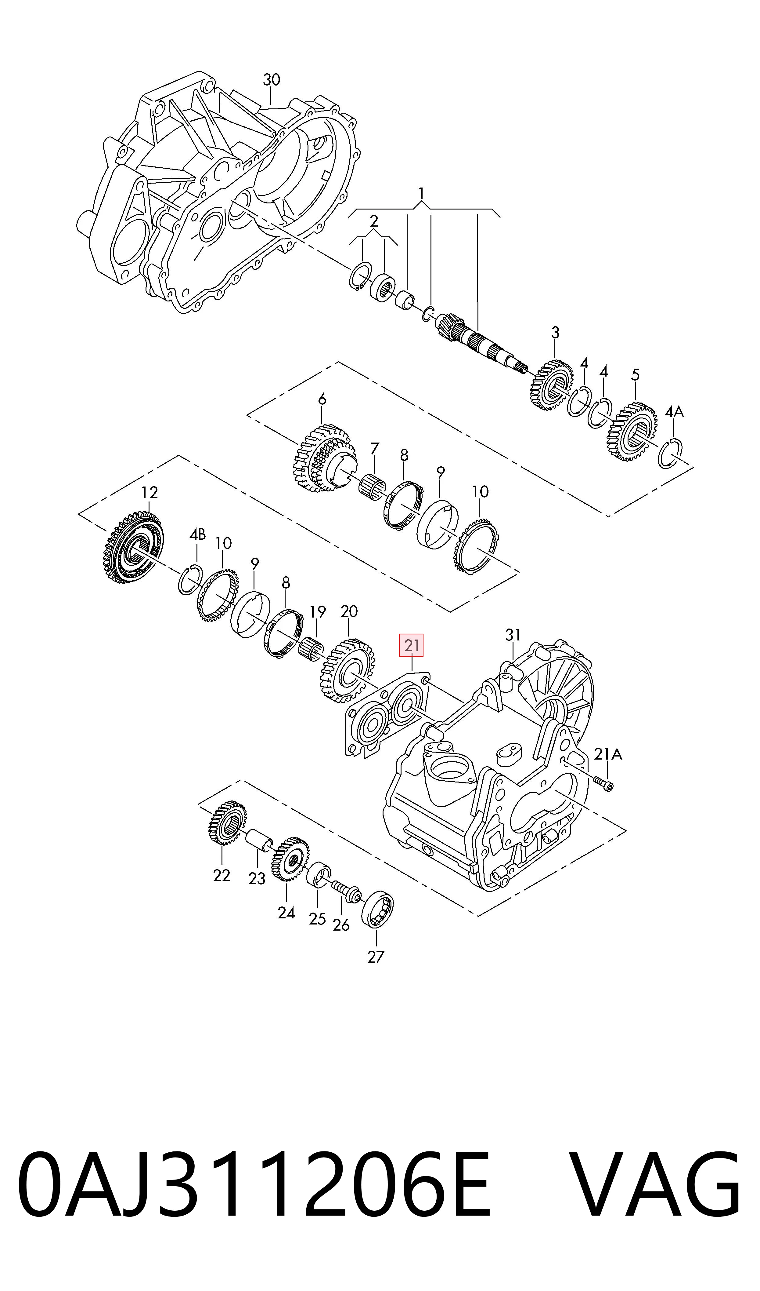 Cojinete de la caja de cambios AND 51311004