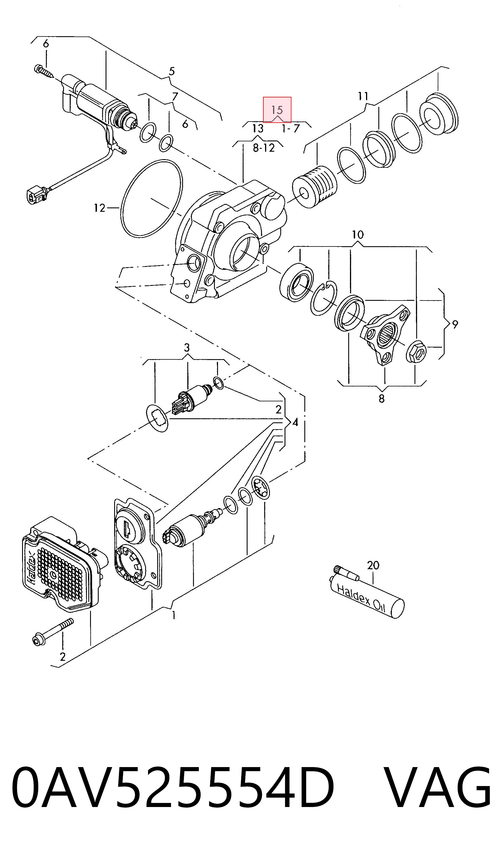 Embrague Haldex 0AV525554D VAG