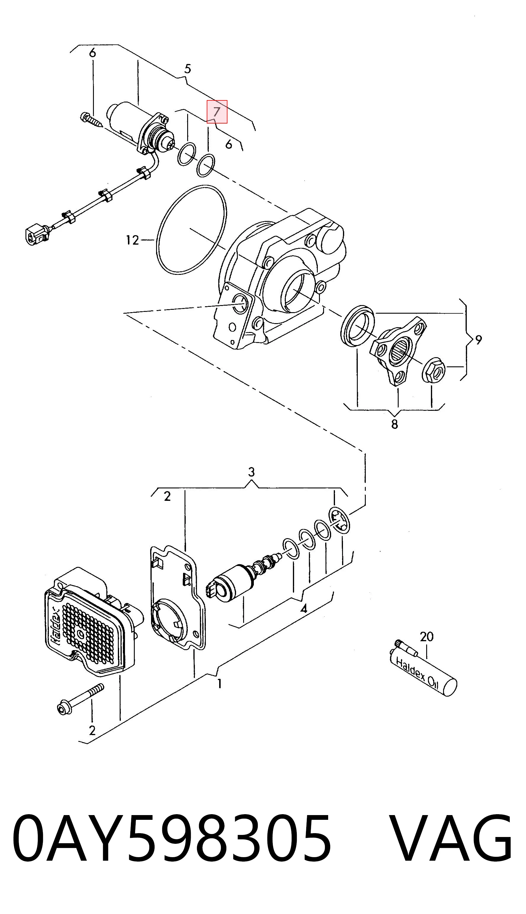 Kit de reparación de bomba de acoplamiento Haldex VAG 0AY598305 precio, desde 16,32 EUR