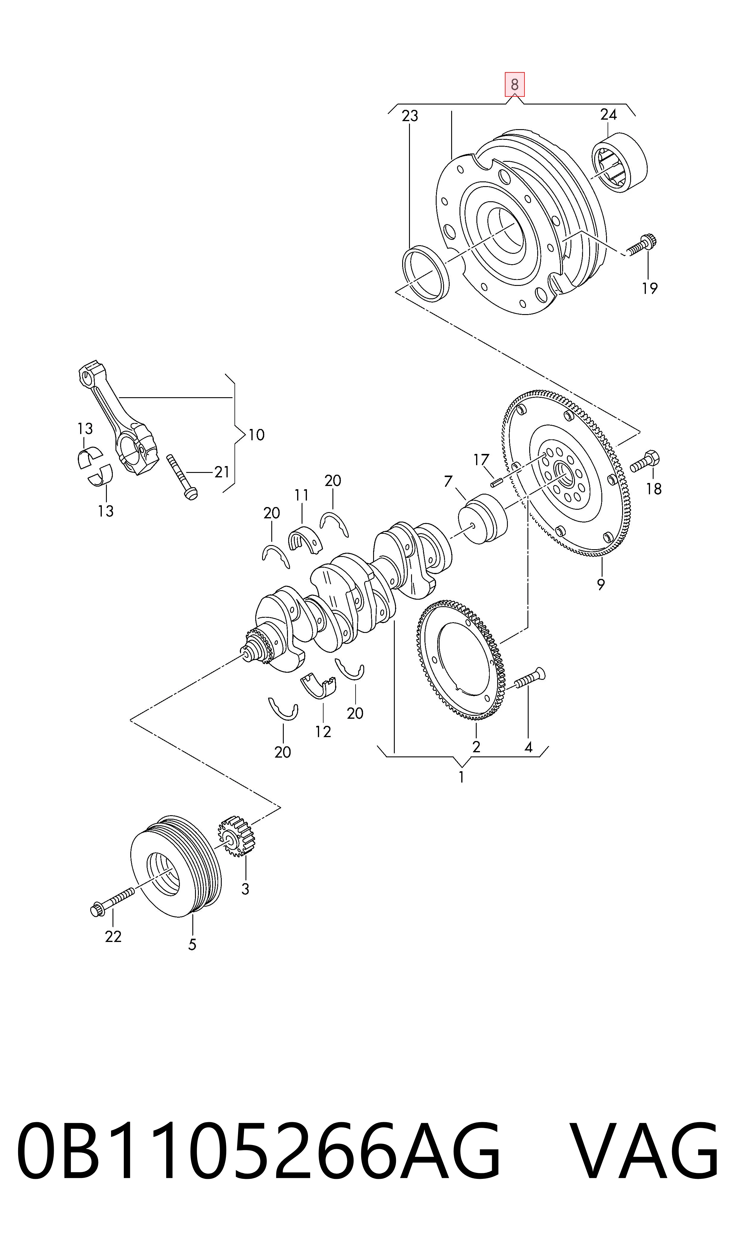 Volante motor 415034410 INA