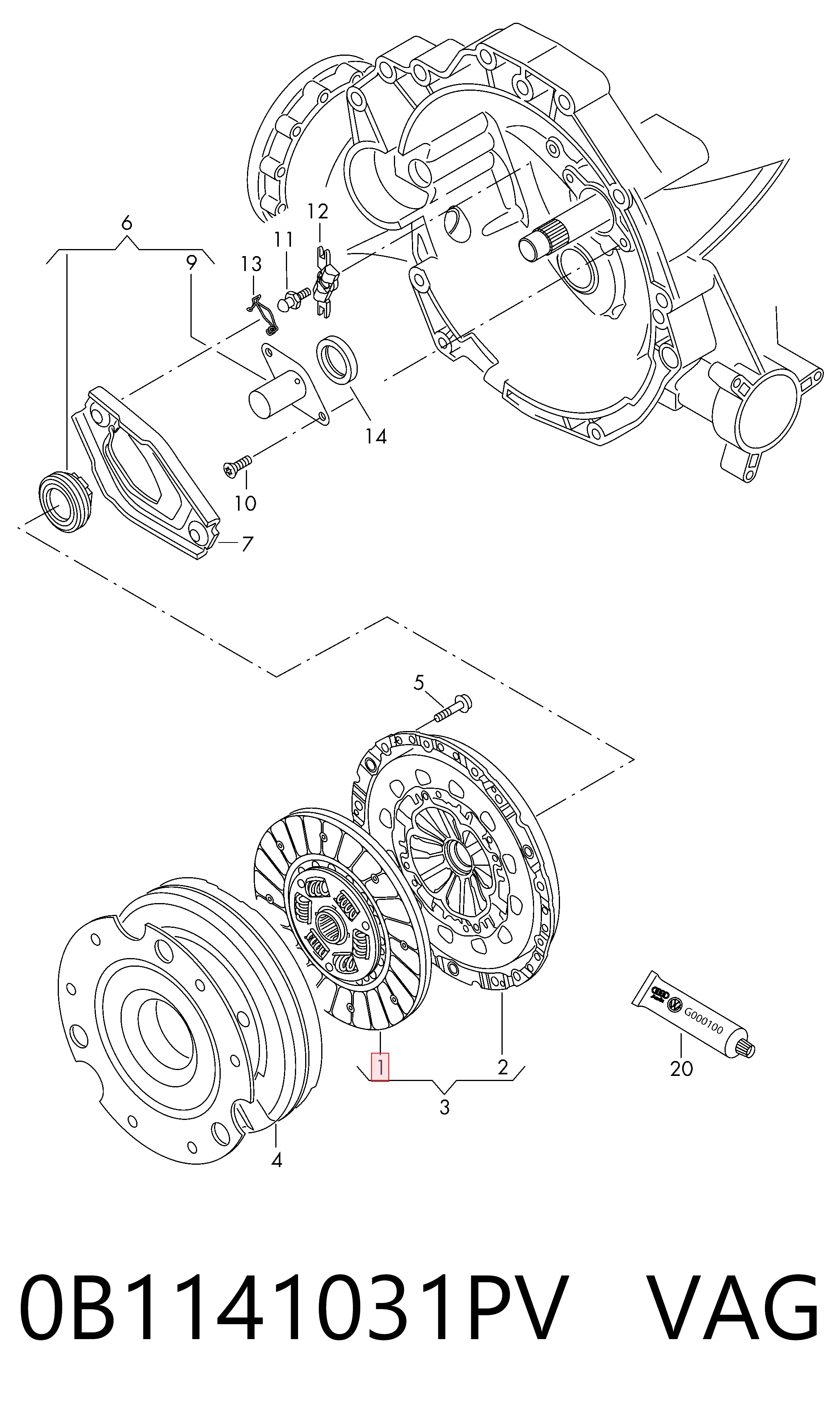 Disco de embrague para Audi A6 C7 4G2, 4GC
