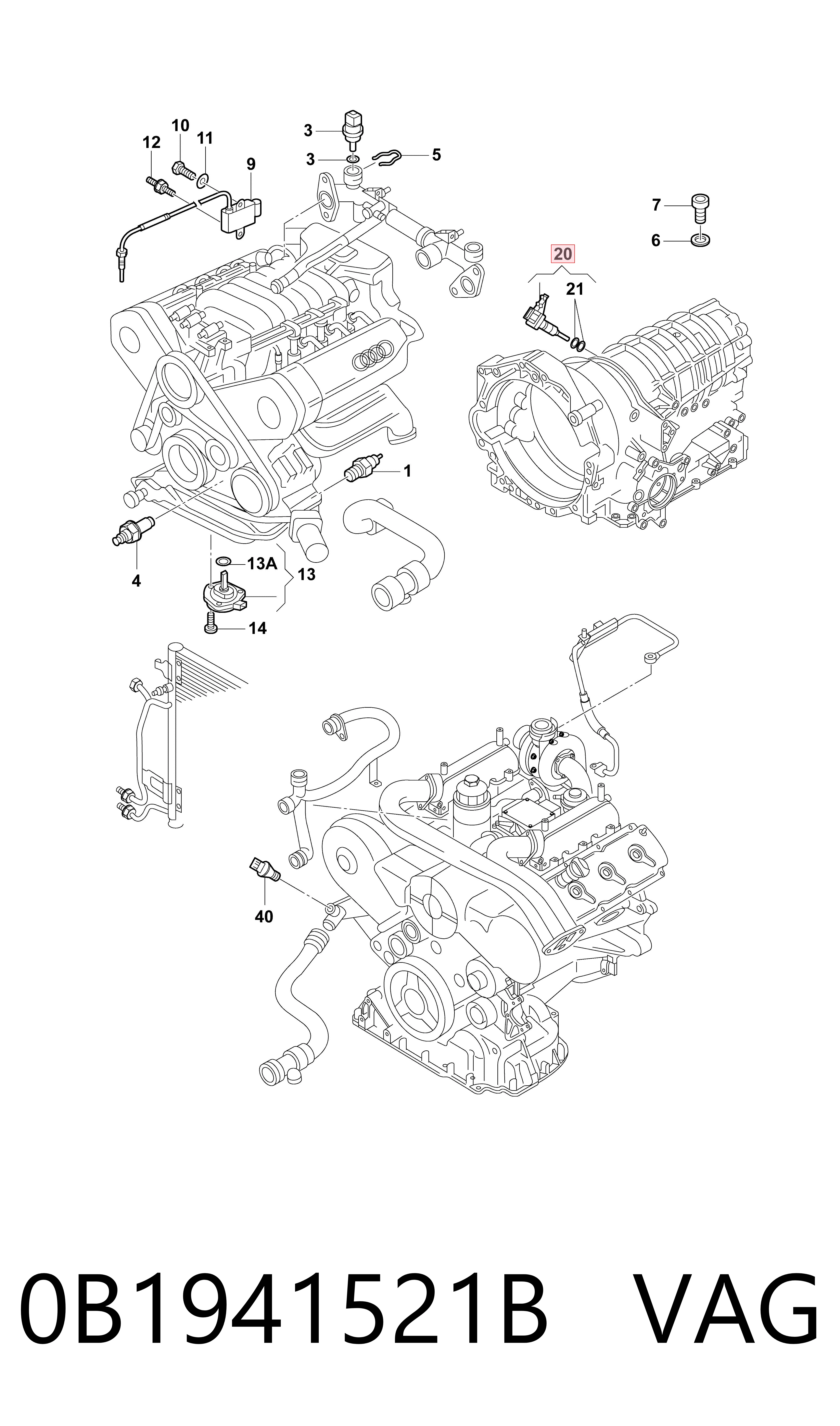 0B1941521B VAG Interruptor de marcha atras