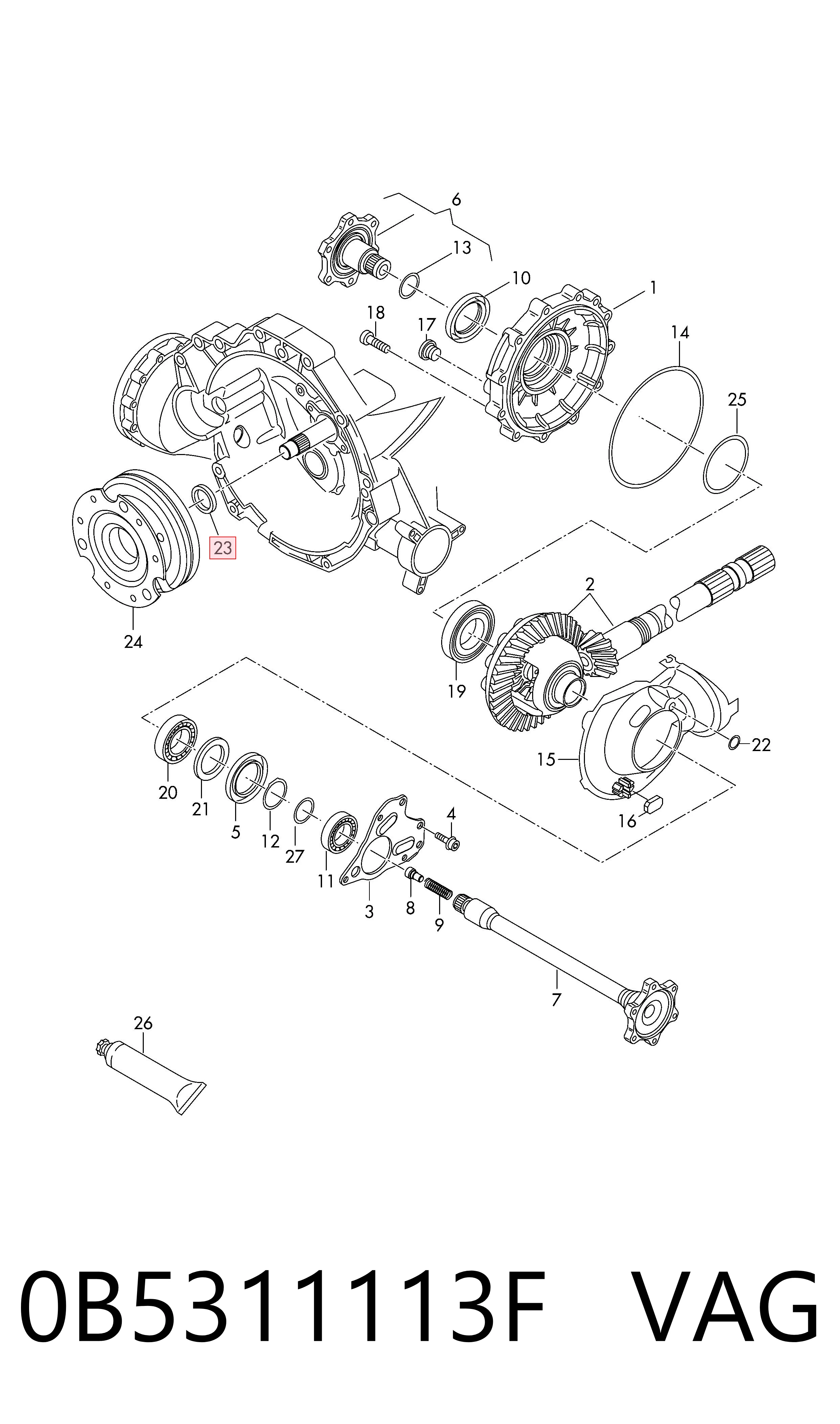 Retén del eje primario de la transmisión VAG 0B5311113F precio, desde 9,56 EUR