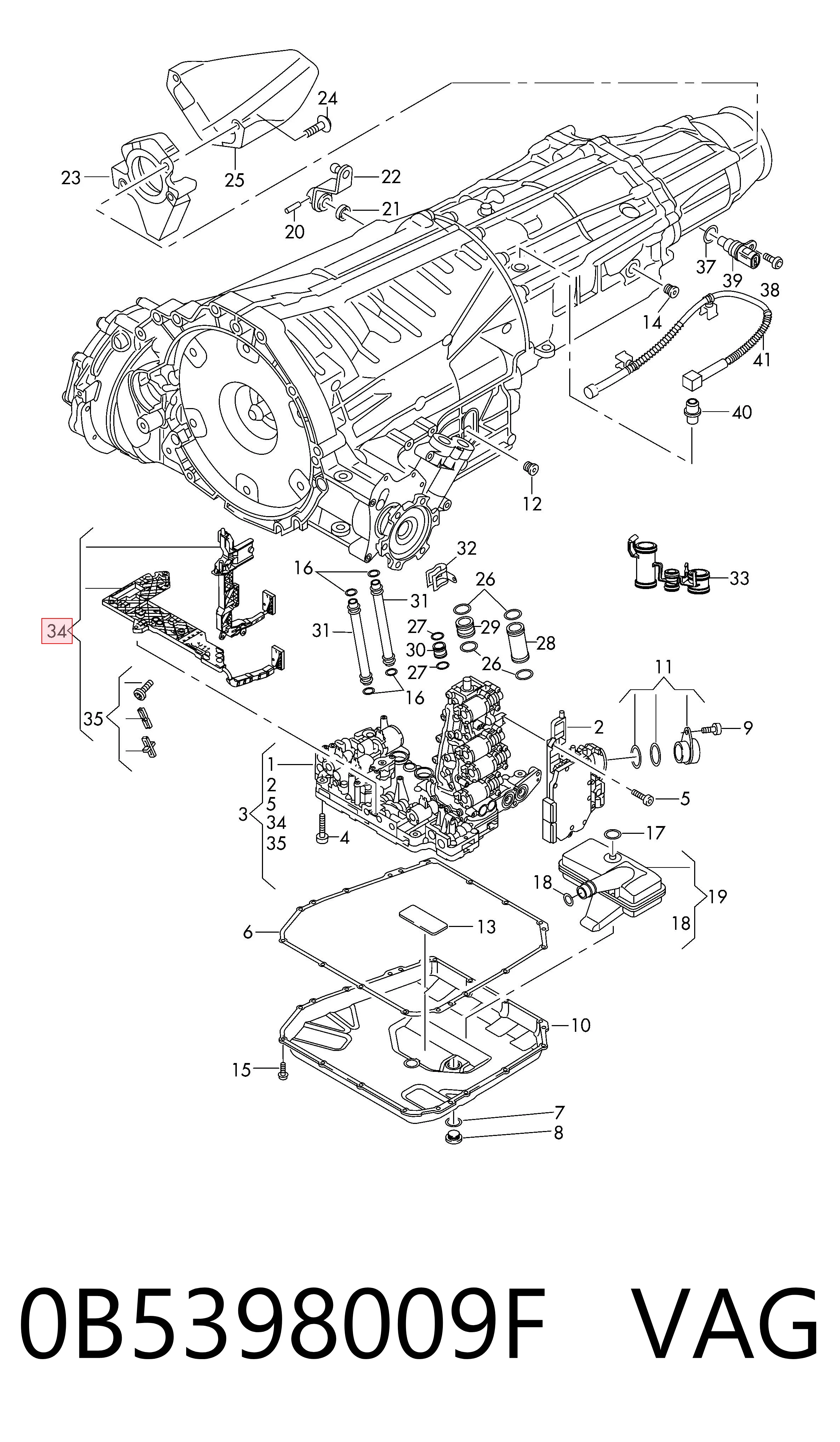 0B5398009F VAG Kit de reparación de caja de cambios automática
