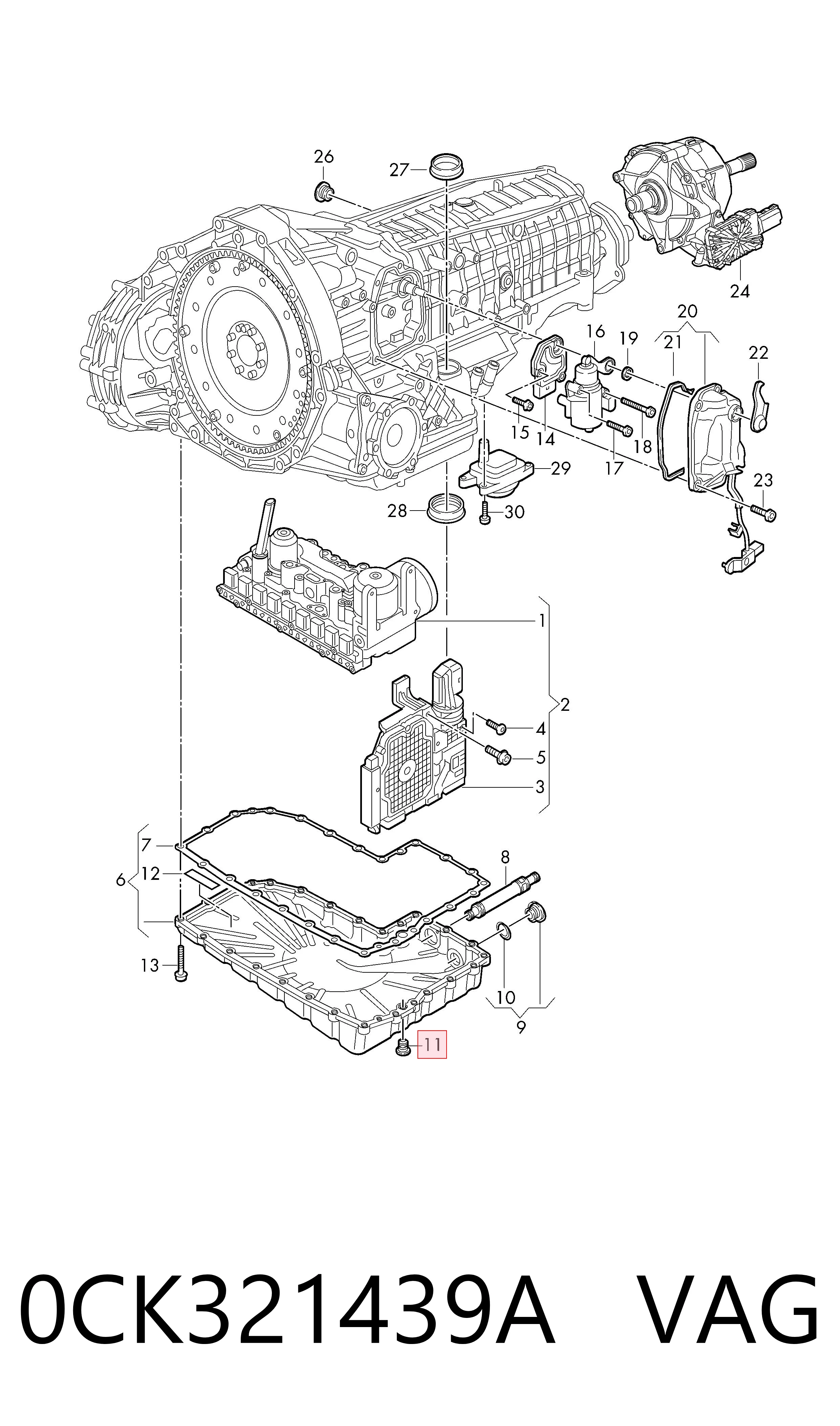 Tapón del cárter de la transmisión automática VAG 0CK321439A precio, desde 2,91 EUR