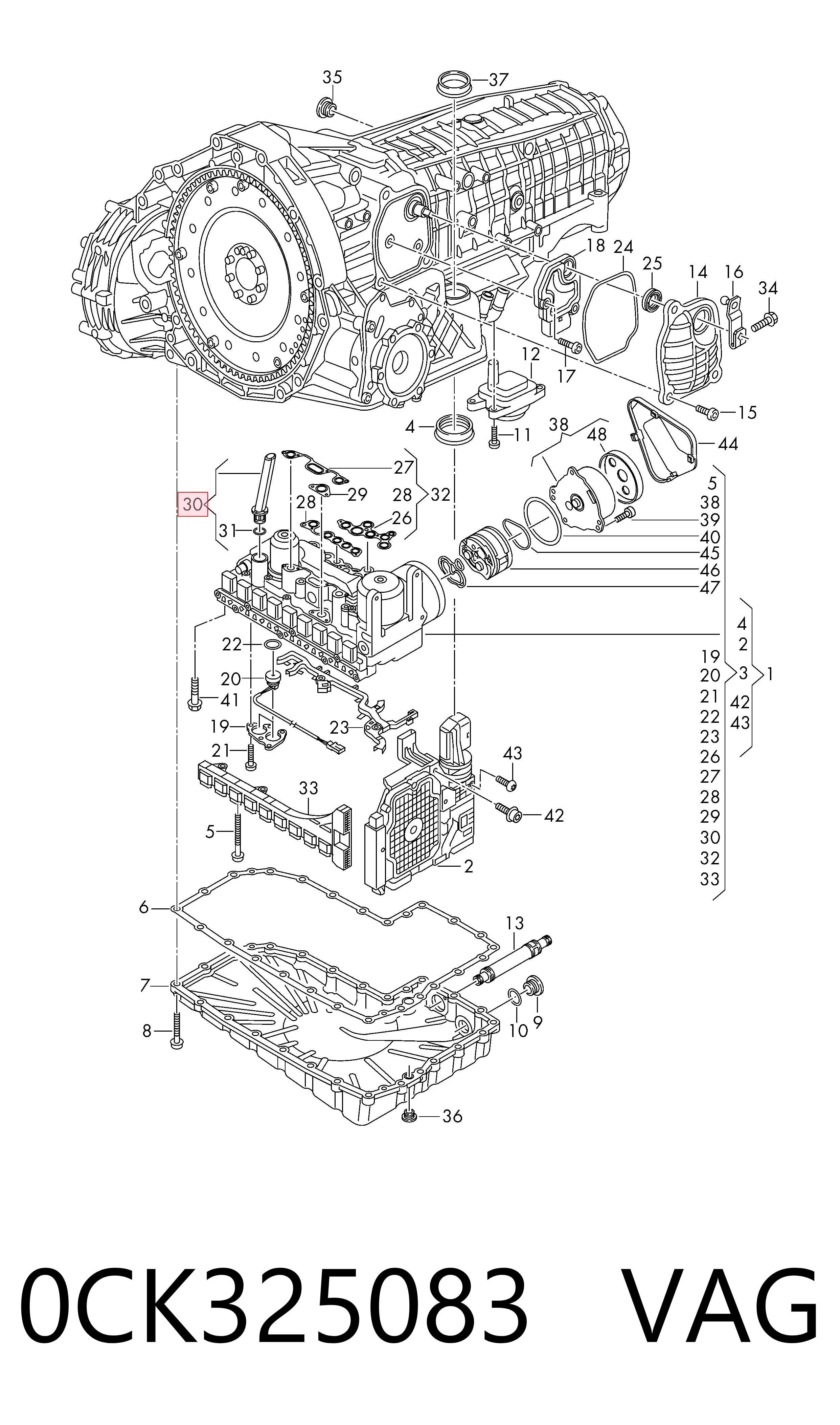 0CK325083 VAG Tubo de refrigeración de la transmisión automática (manguera), alimentación