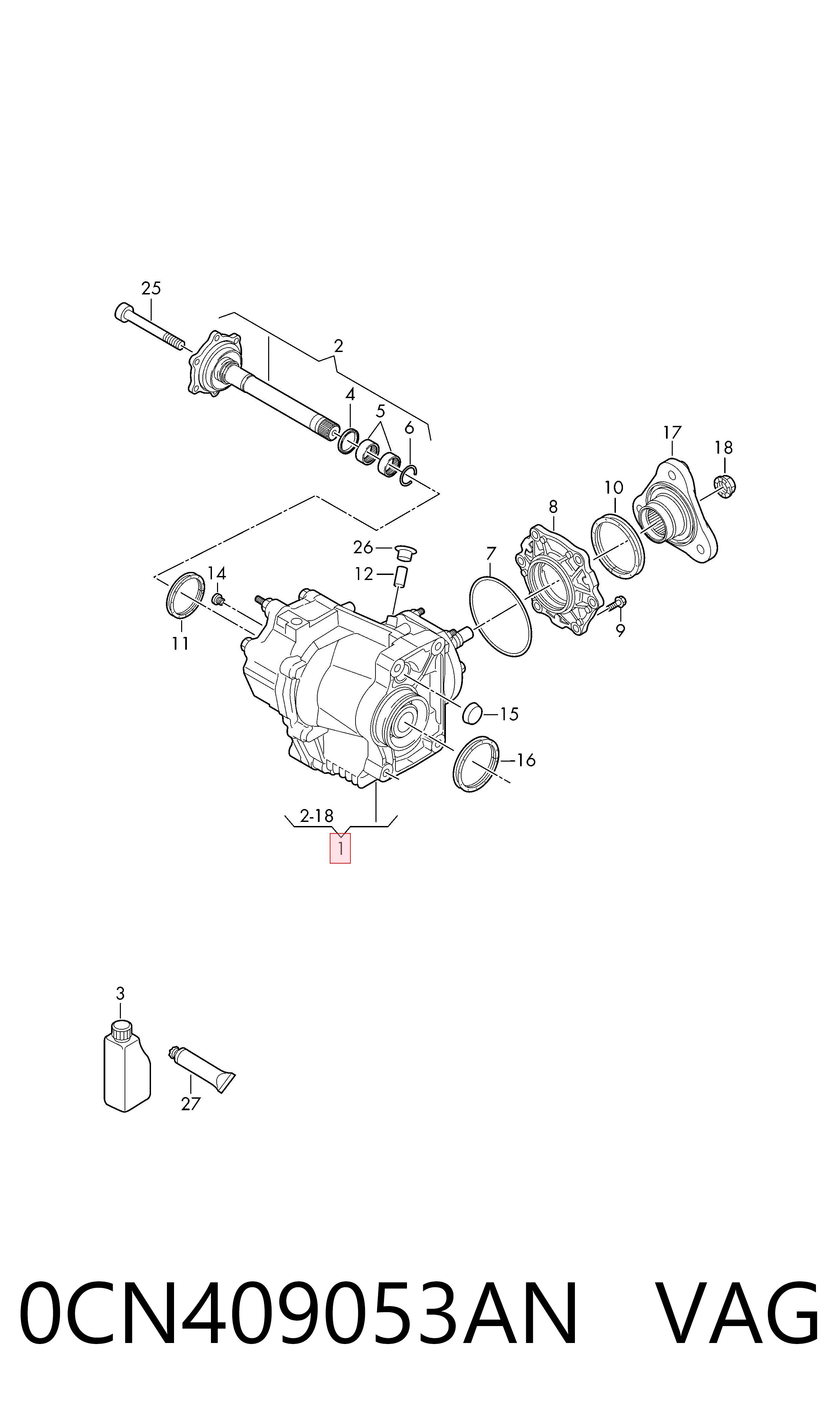 Caja de transferencia Audi A3  (2013-2020)