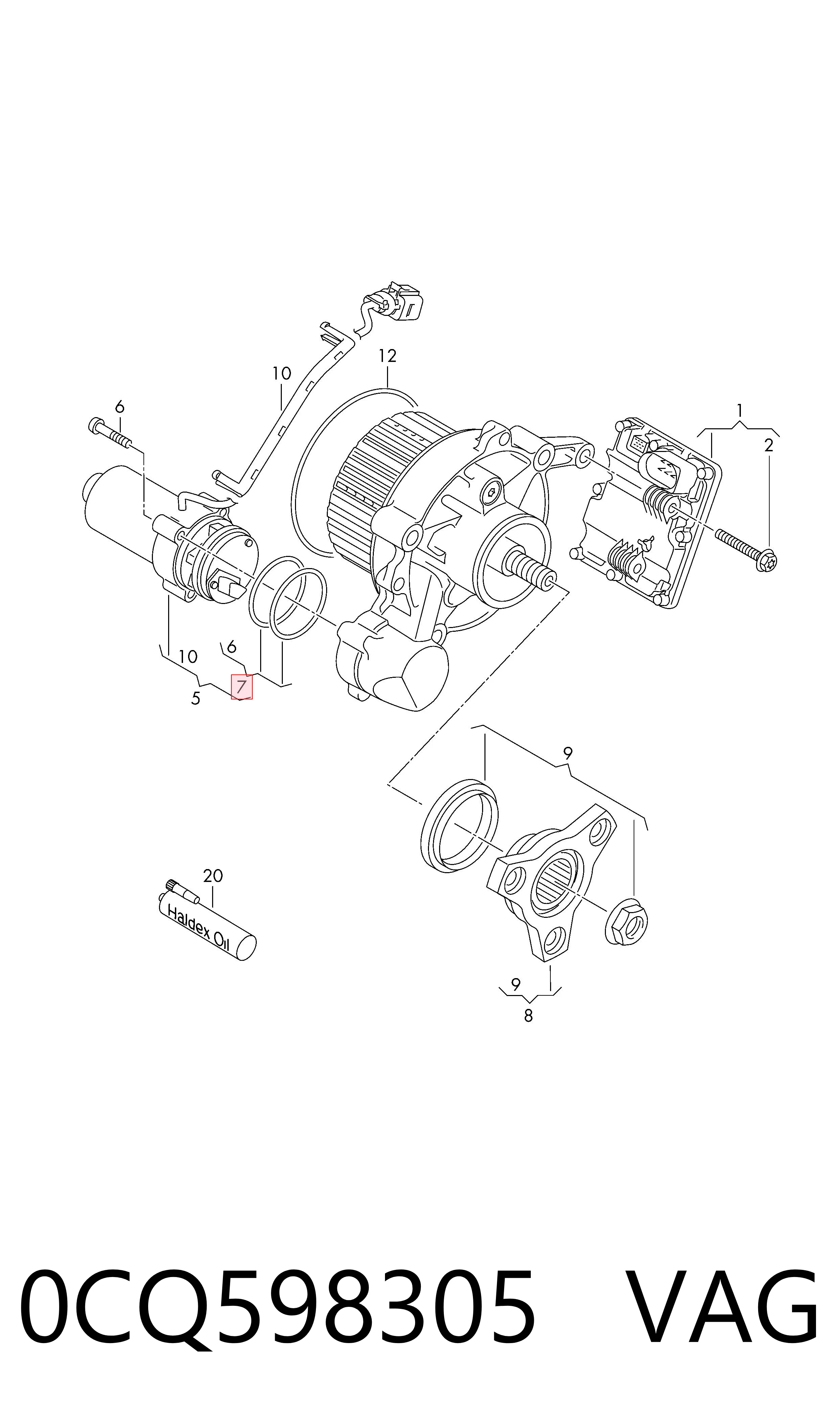 Kit de reparación de bomba de acoplamiento Haldex VAG 0CQ598305 precio, desde 24,66 EUR