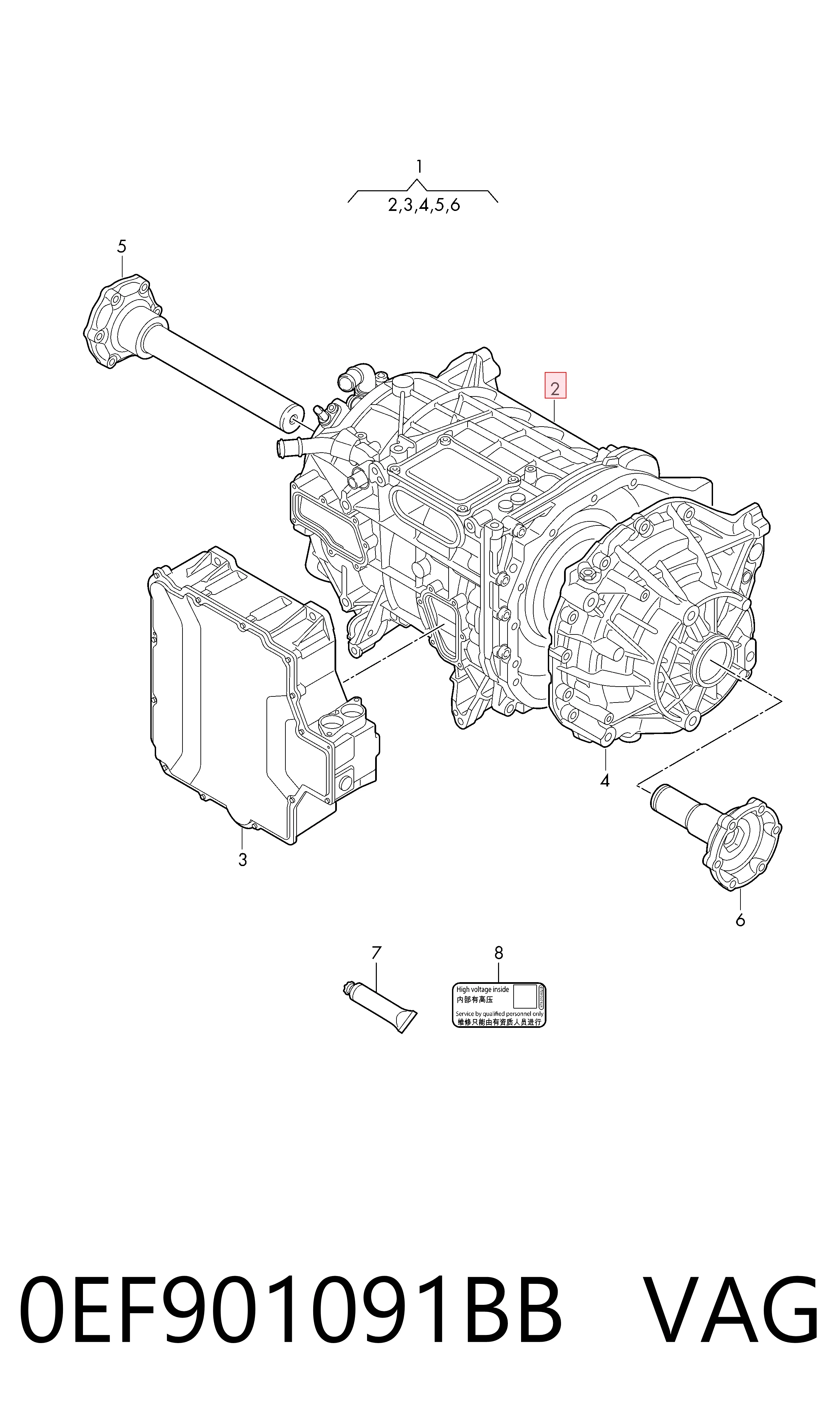 0EF901091BB VAG Motor eléctrico completo