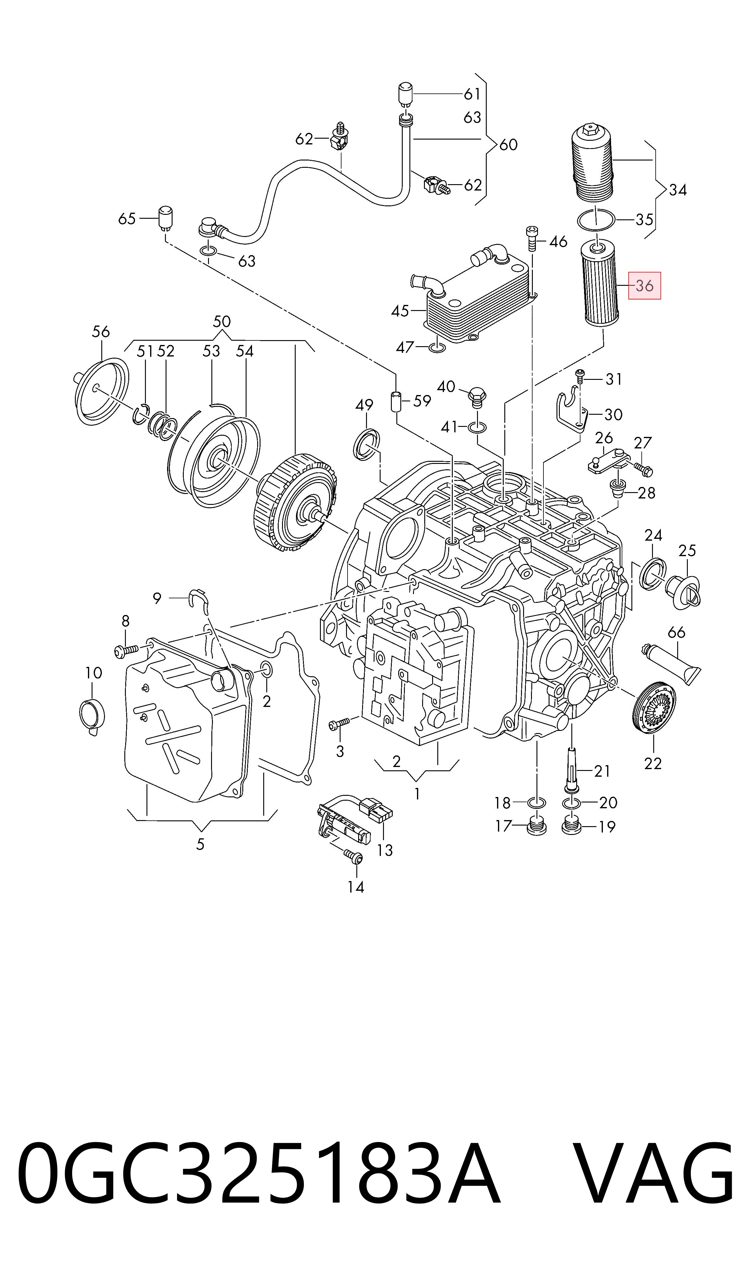 0GC325183A VAG Filtro hidráulico transmisión automática