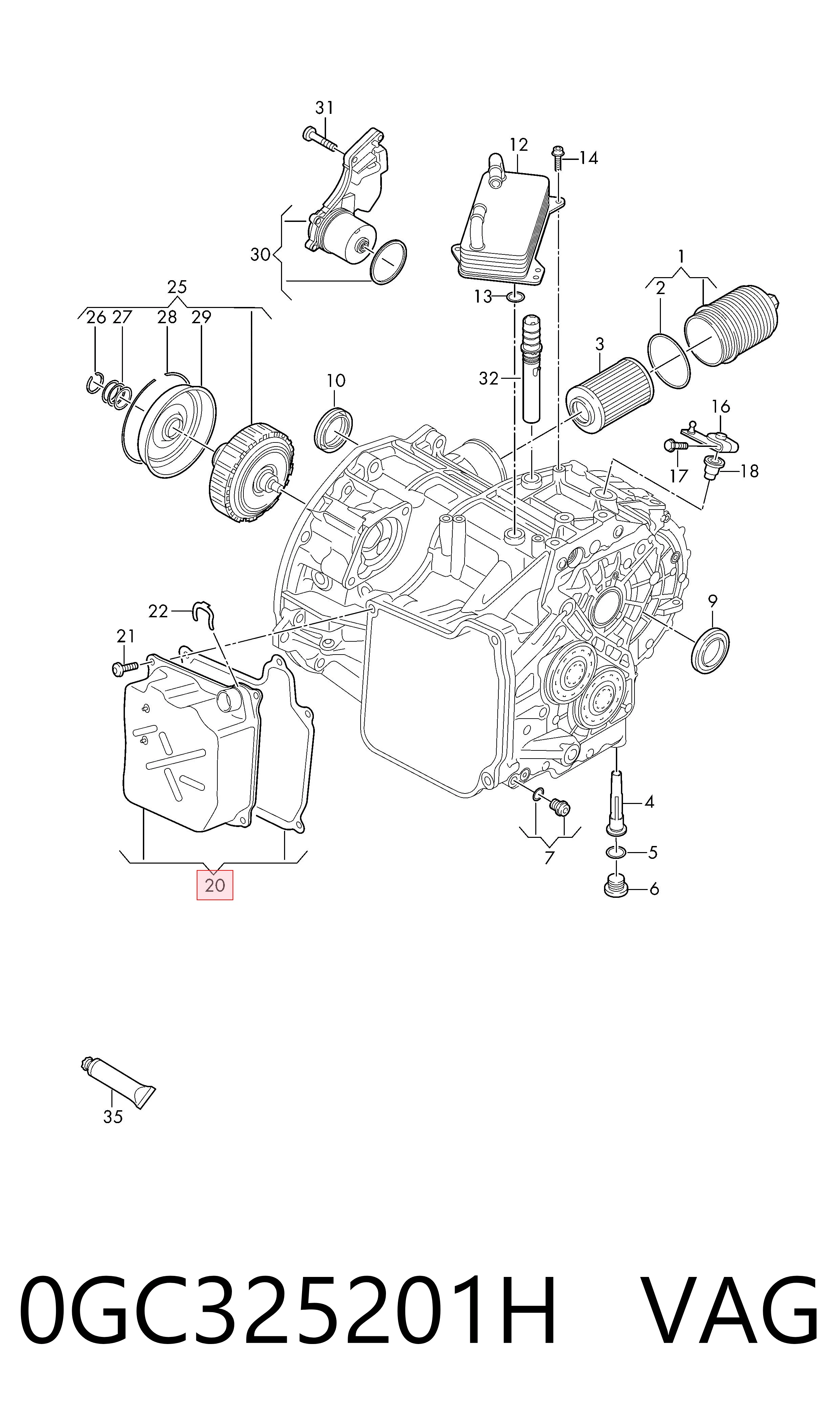 0GC325201H VAG Carter caja de cambios automatica