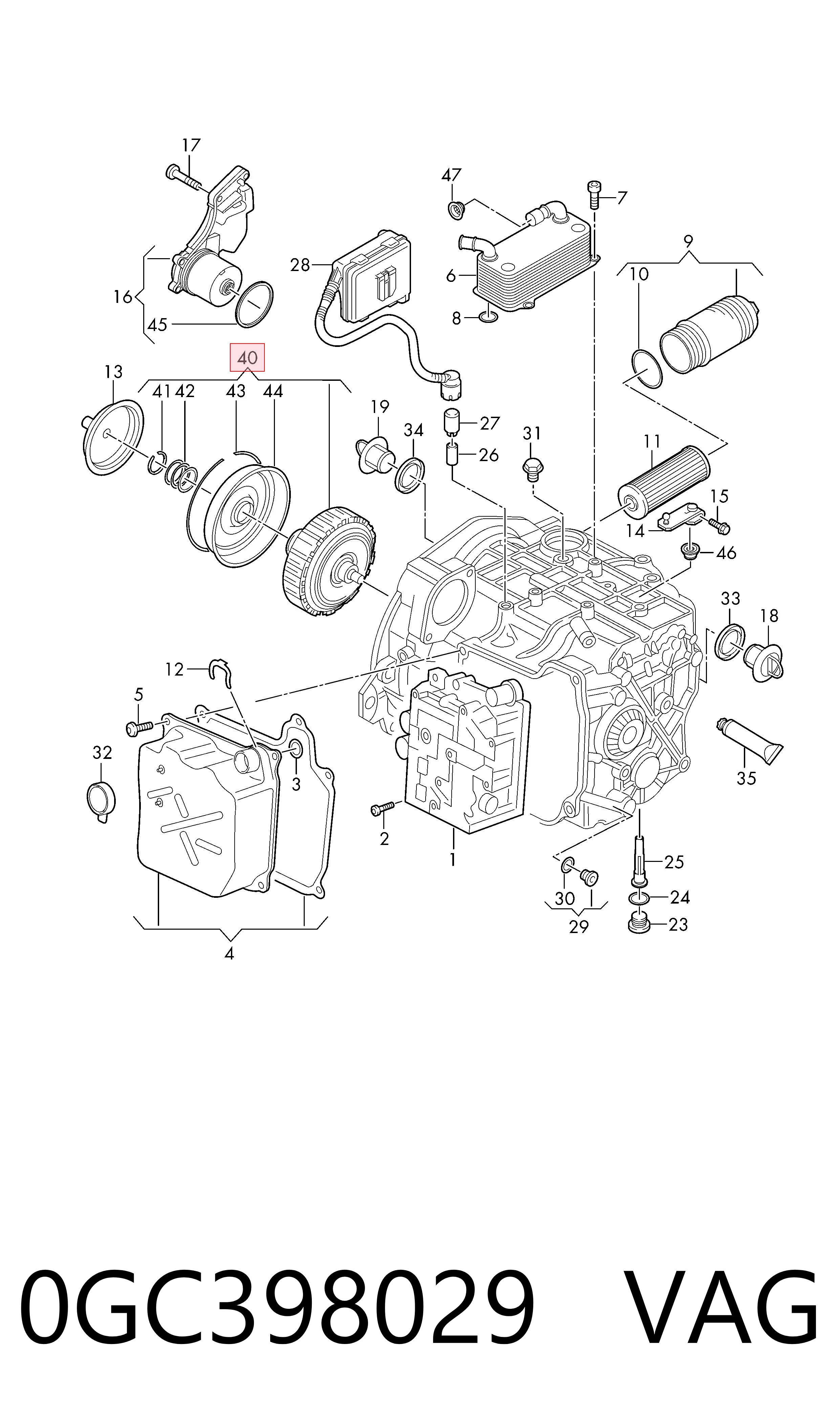 Kit de embrague 0GC398029 VAG