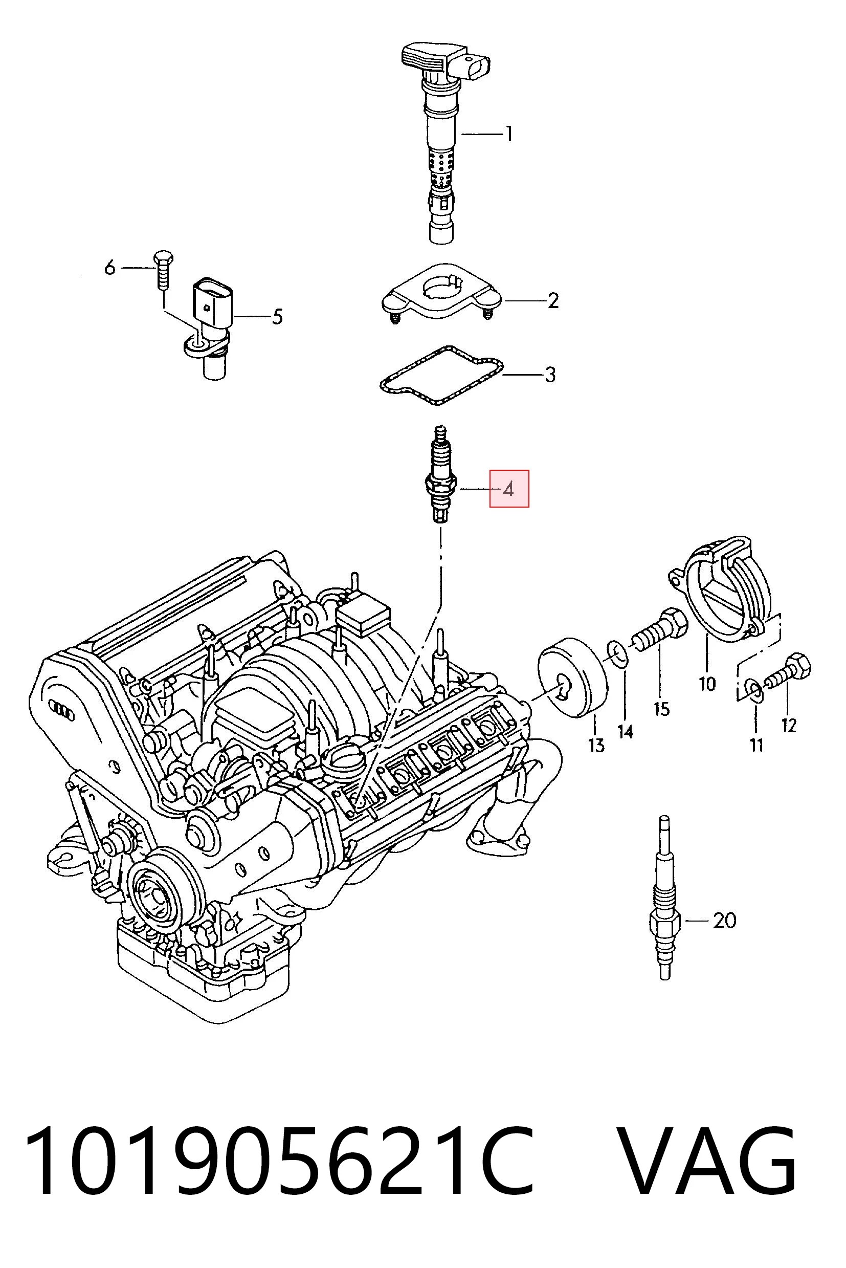 101905621C VAG Bujía de ignición