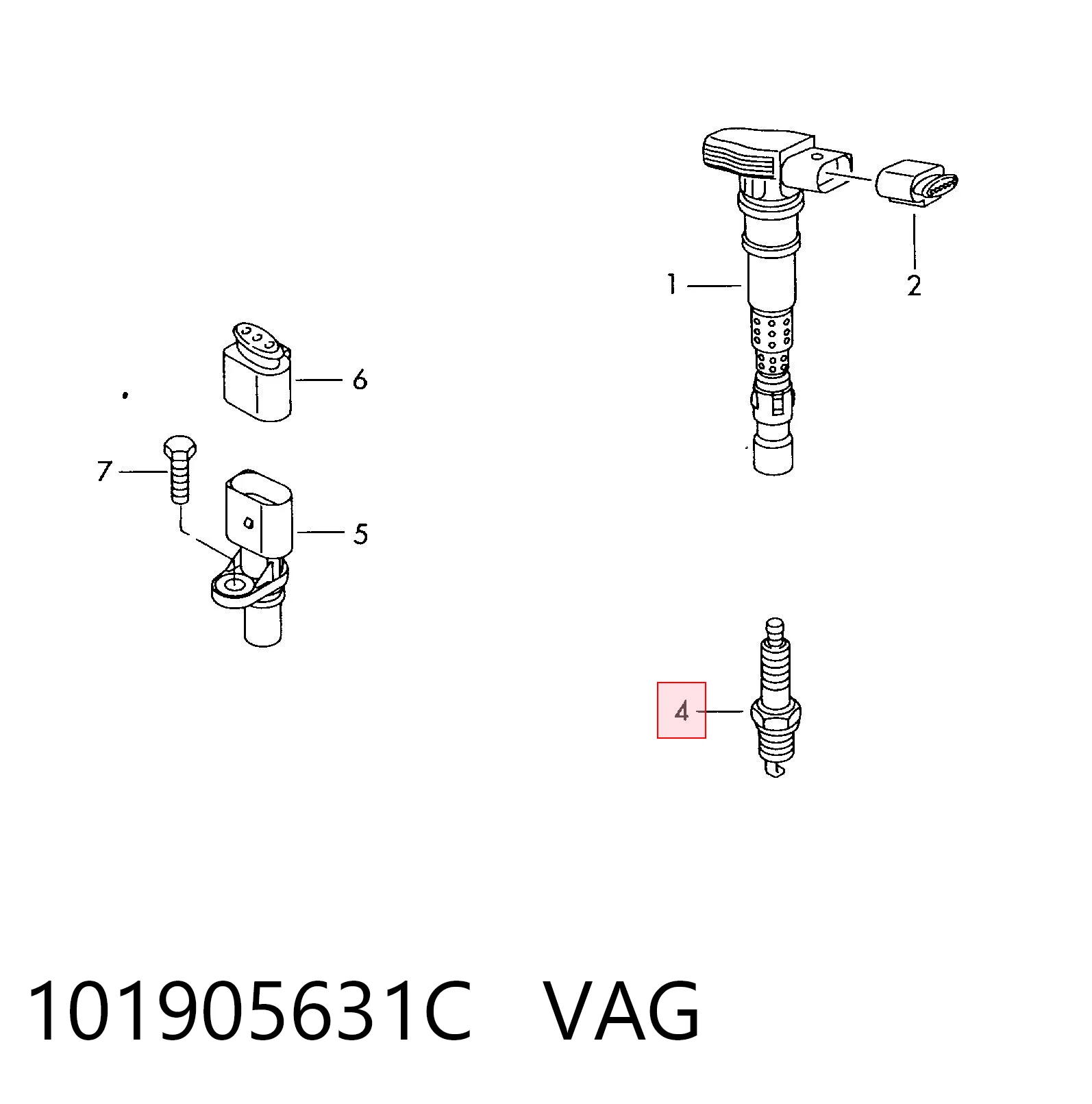 101905631C VAG Bujía de ignición