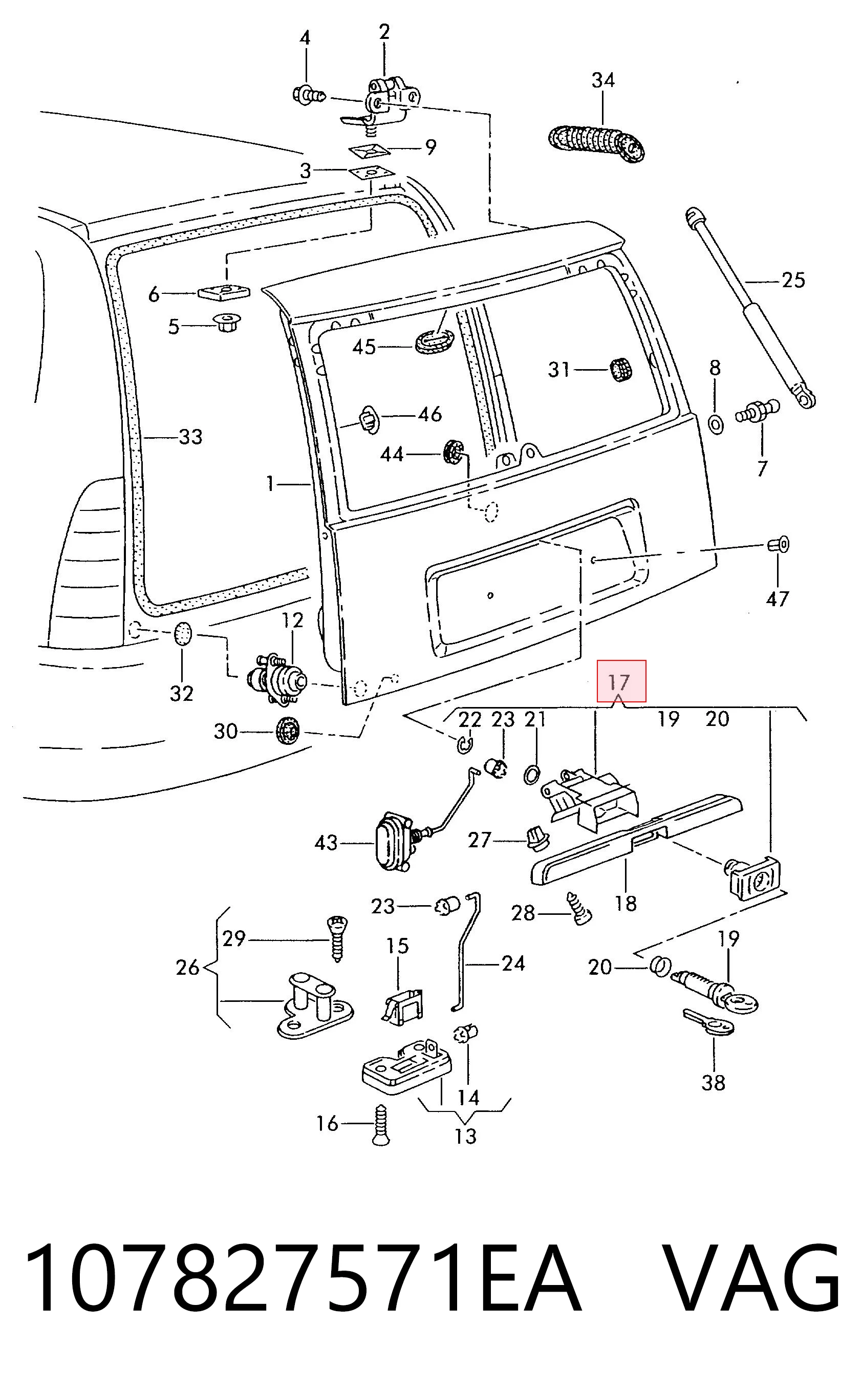Comprar Cerradura de tapa de maletero Volkswagen Golf III 1E7 a bajo precio