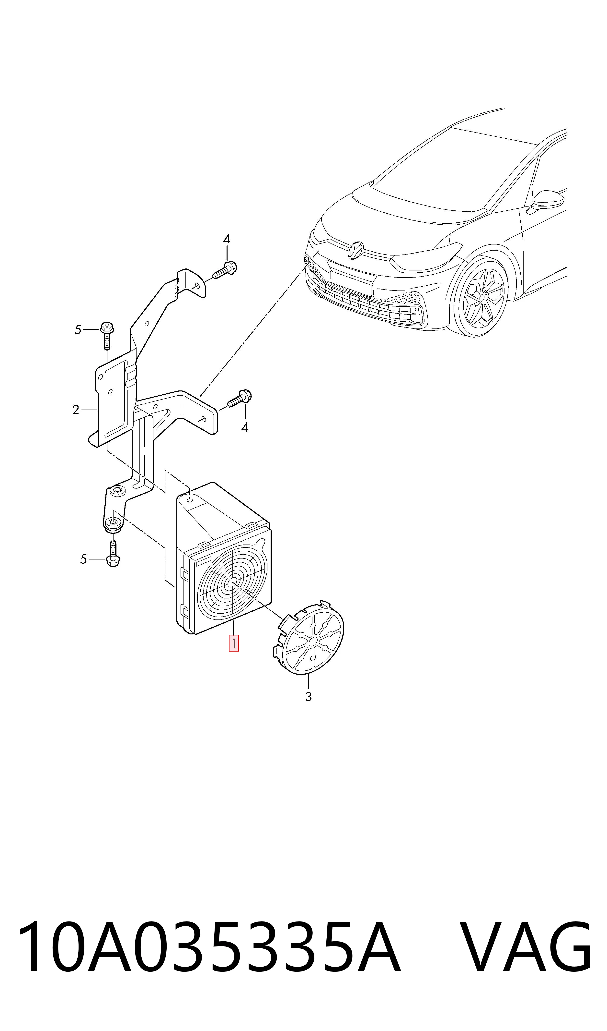 10A035335A VAG Unidad de control de generación de sonido del motor