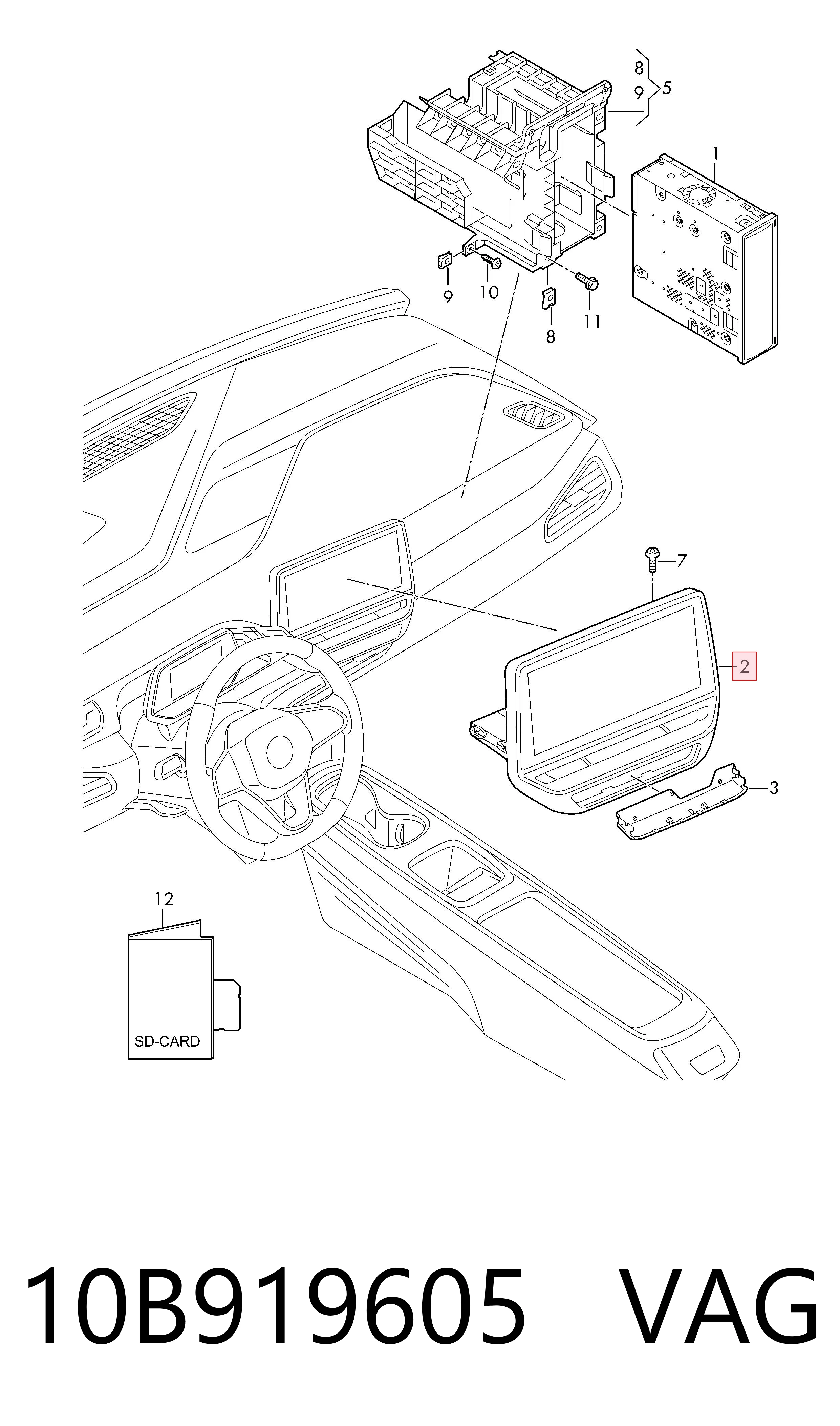 Comprar 10B919605 VAG Pantalla