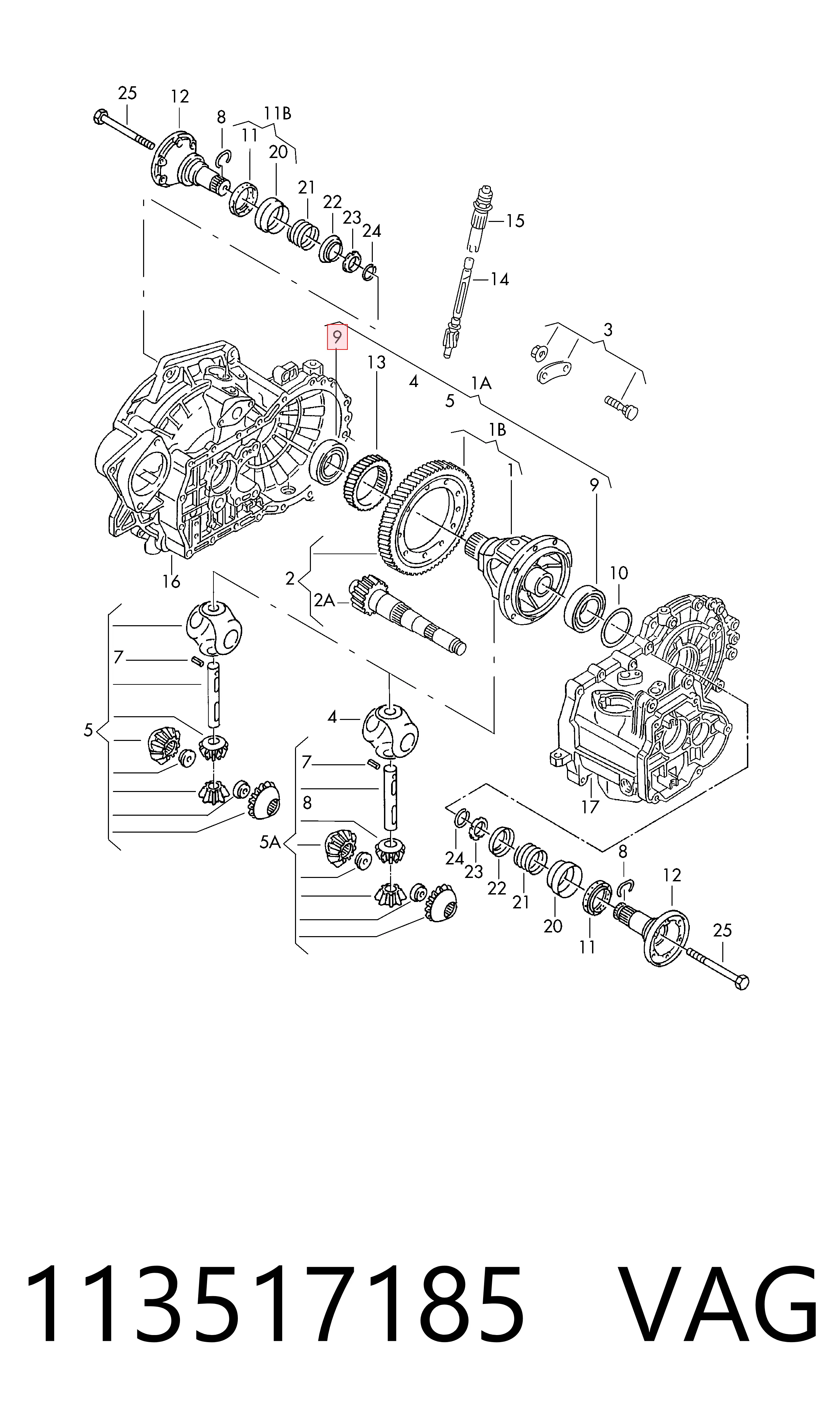 Cojinete interno del cubo de rueda delantera 113517185C Porsche