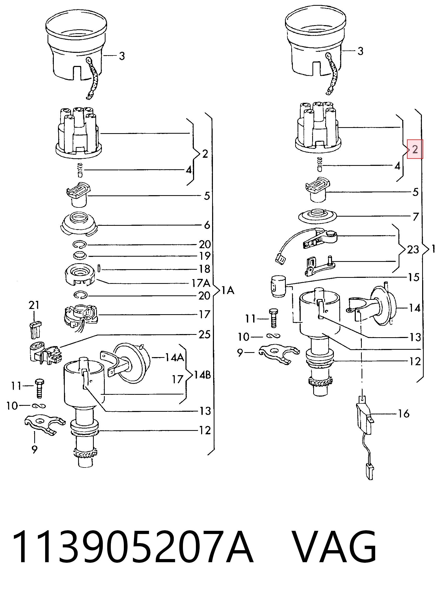 Precio del repuesto Tapa de delco Caddy I pick-up