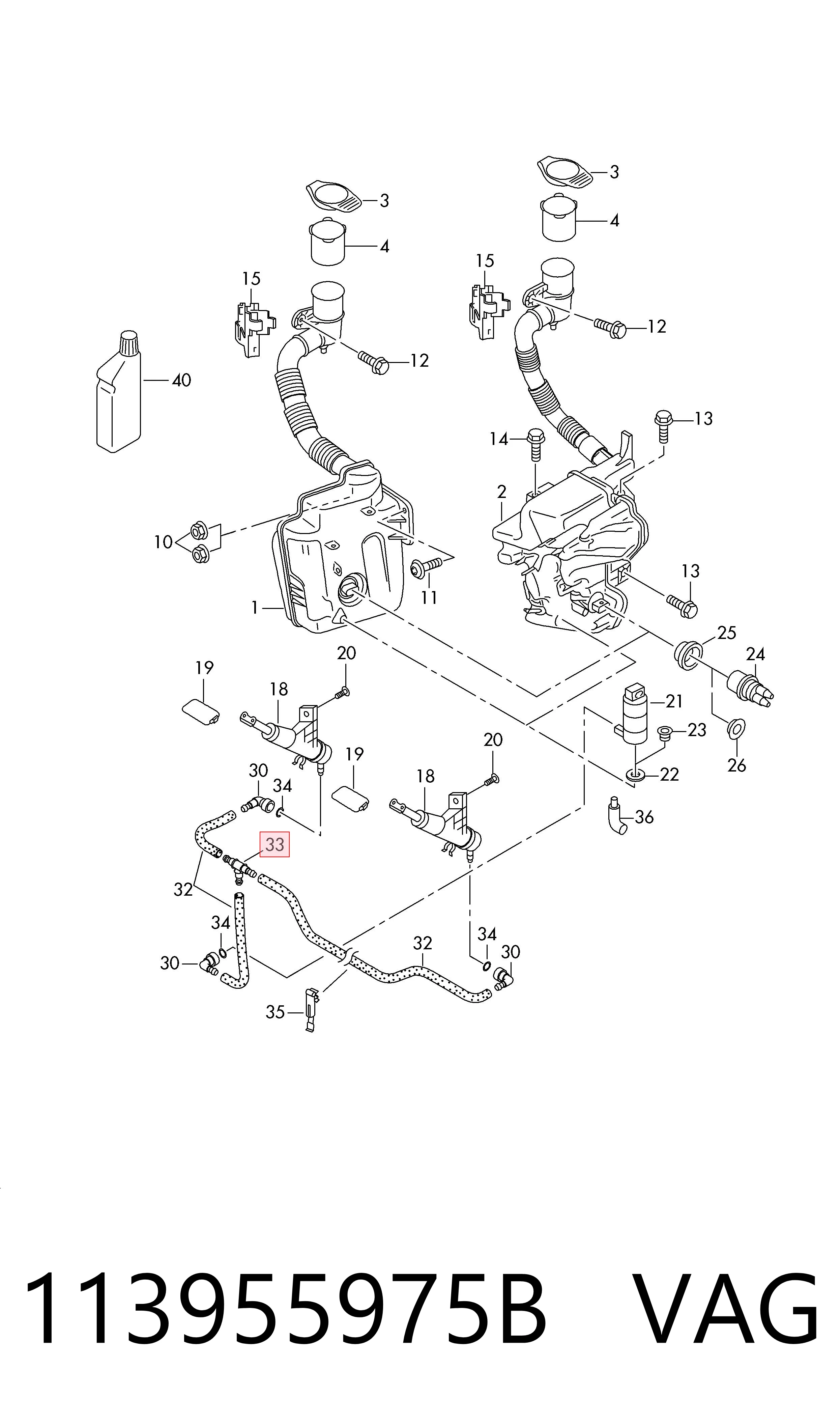 T de la lavadora de parabrisas VAG 113955975B precio, desde 2,01 EUR