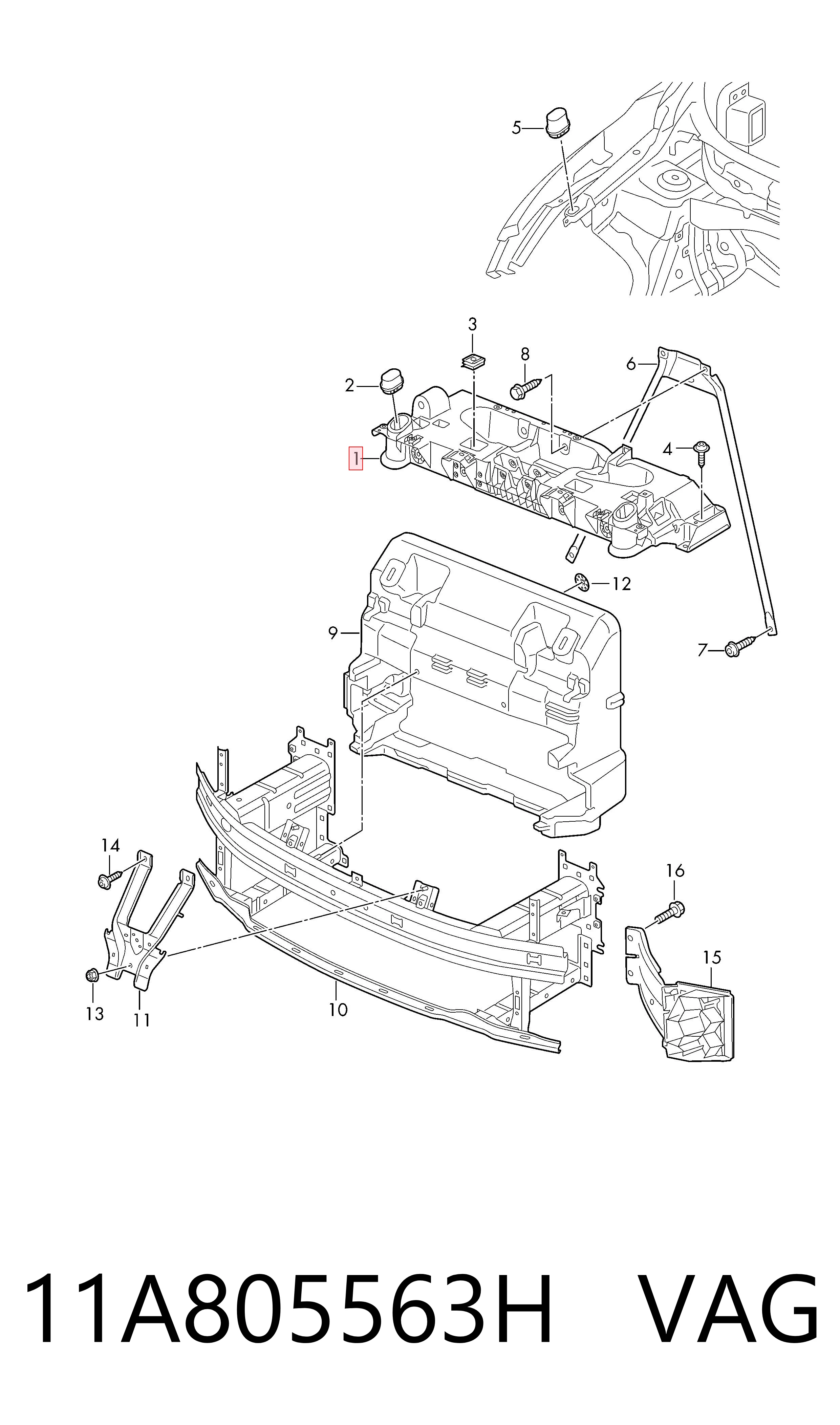 KSP02389 KSP Soporte para radiador superior