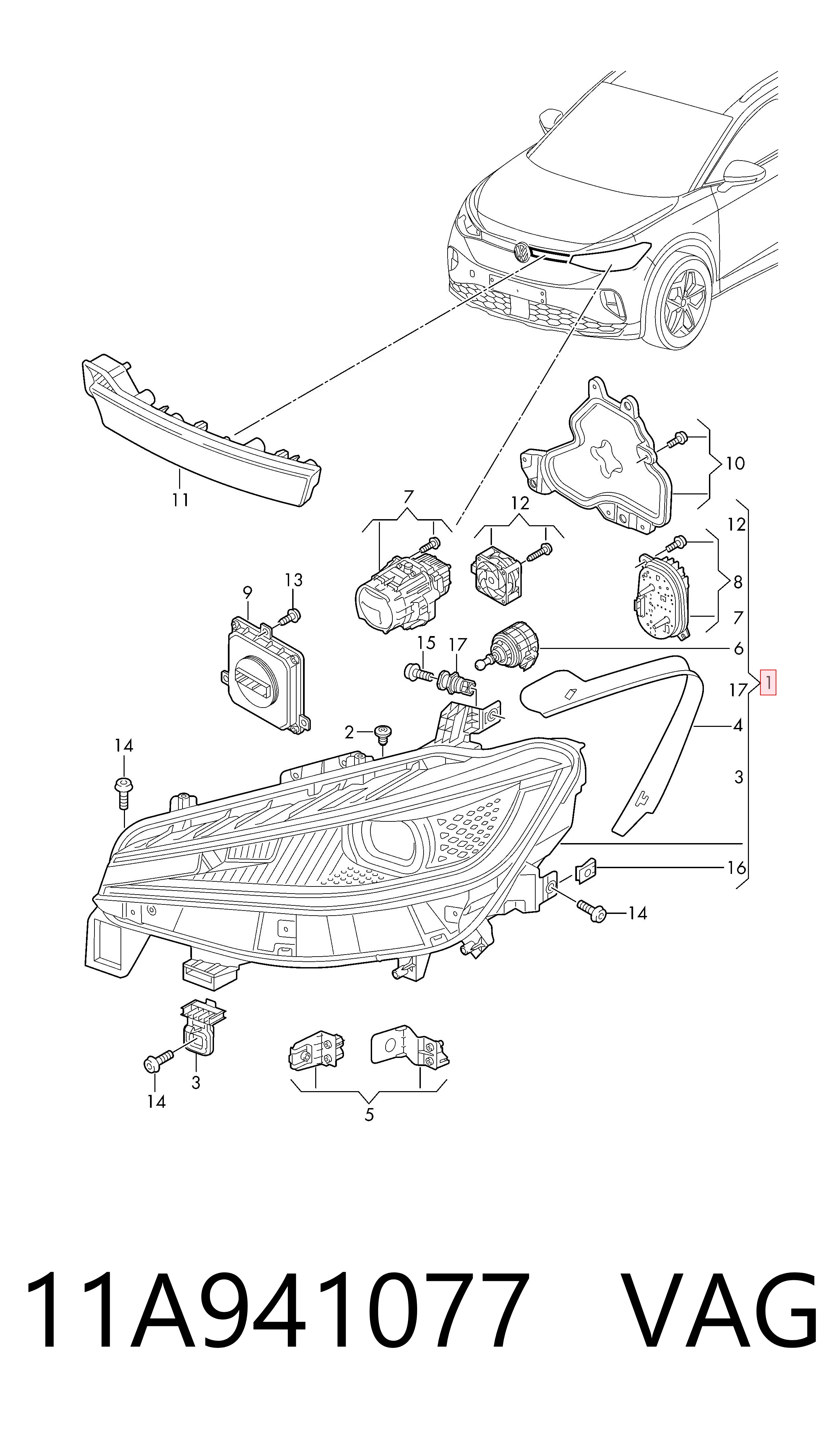 11A941077 VAG Faros