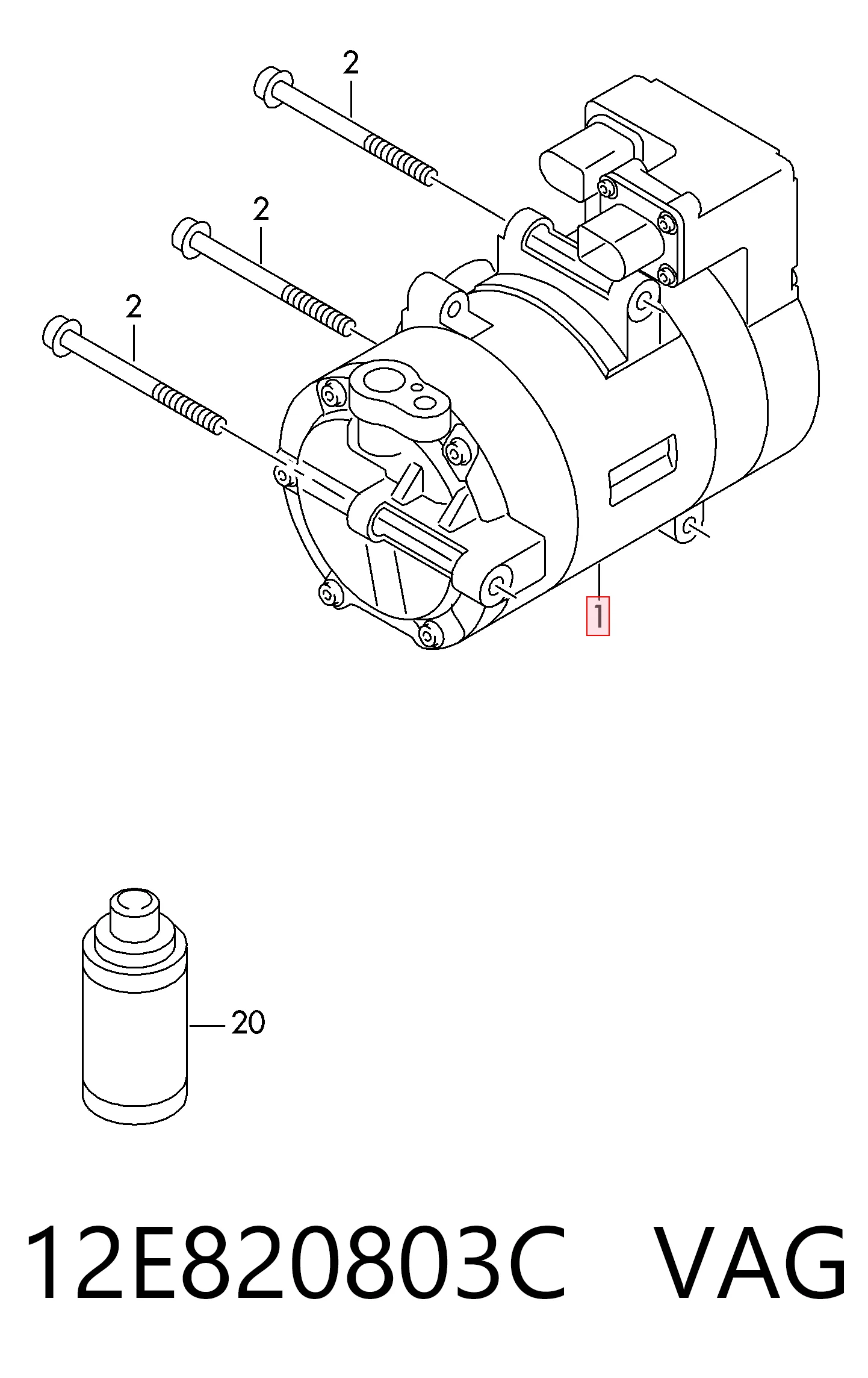 Compresor de aire acondicionado 12E820803C VAG