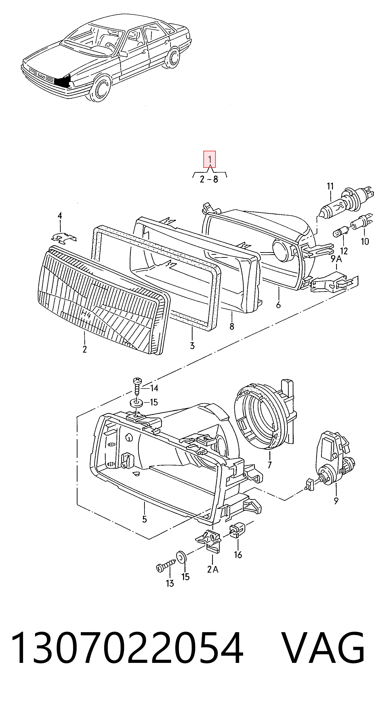 Faros delanteros Audi 80 B3