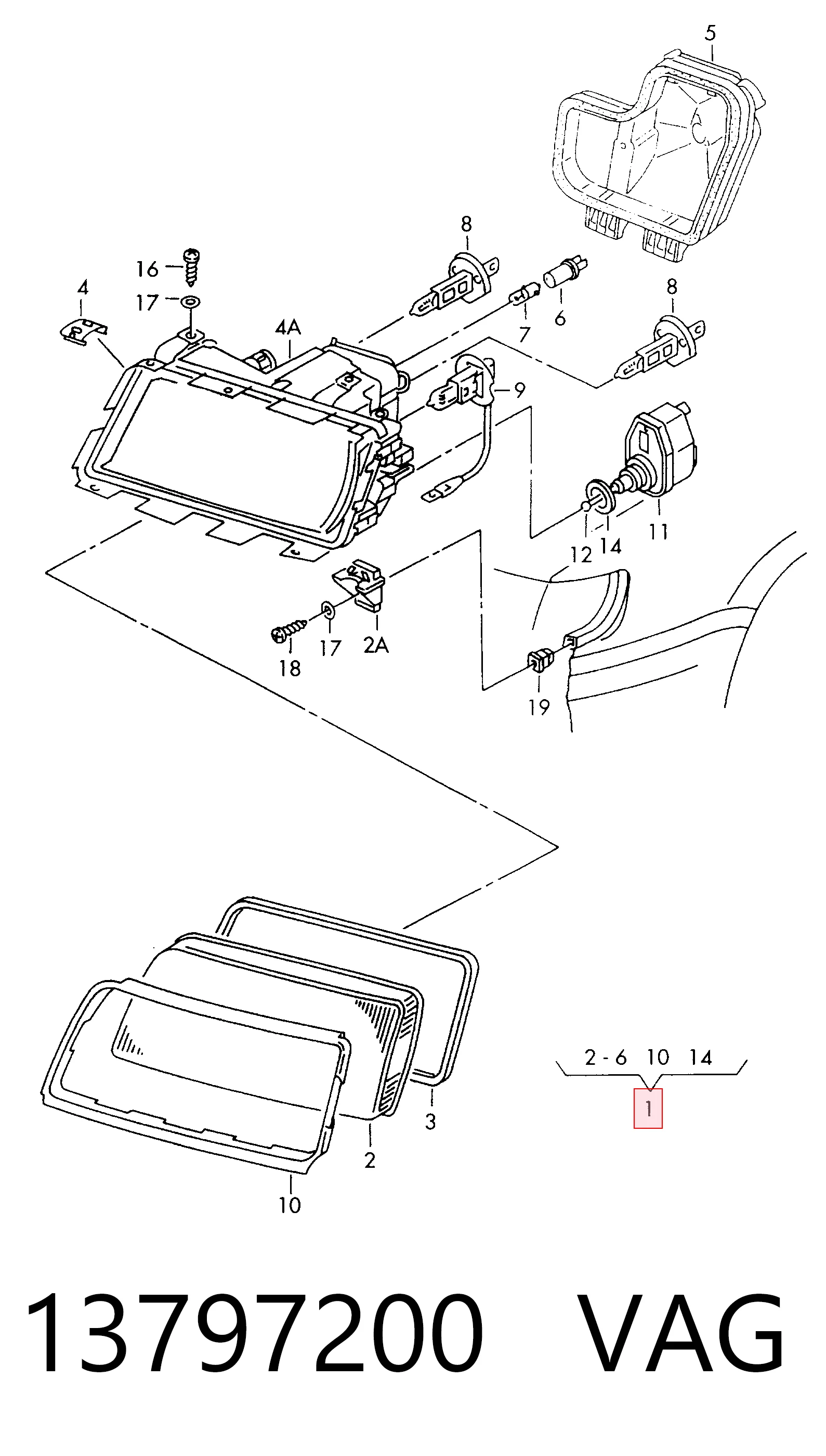 Faro derecho Audi A6 C4 familiar (4A5) (1994 - 1998) precio, desde 68,24 EUR