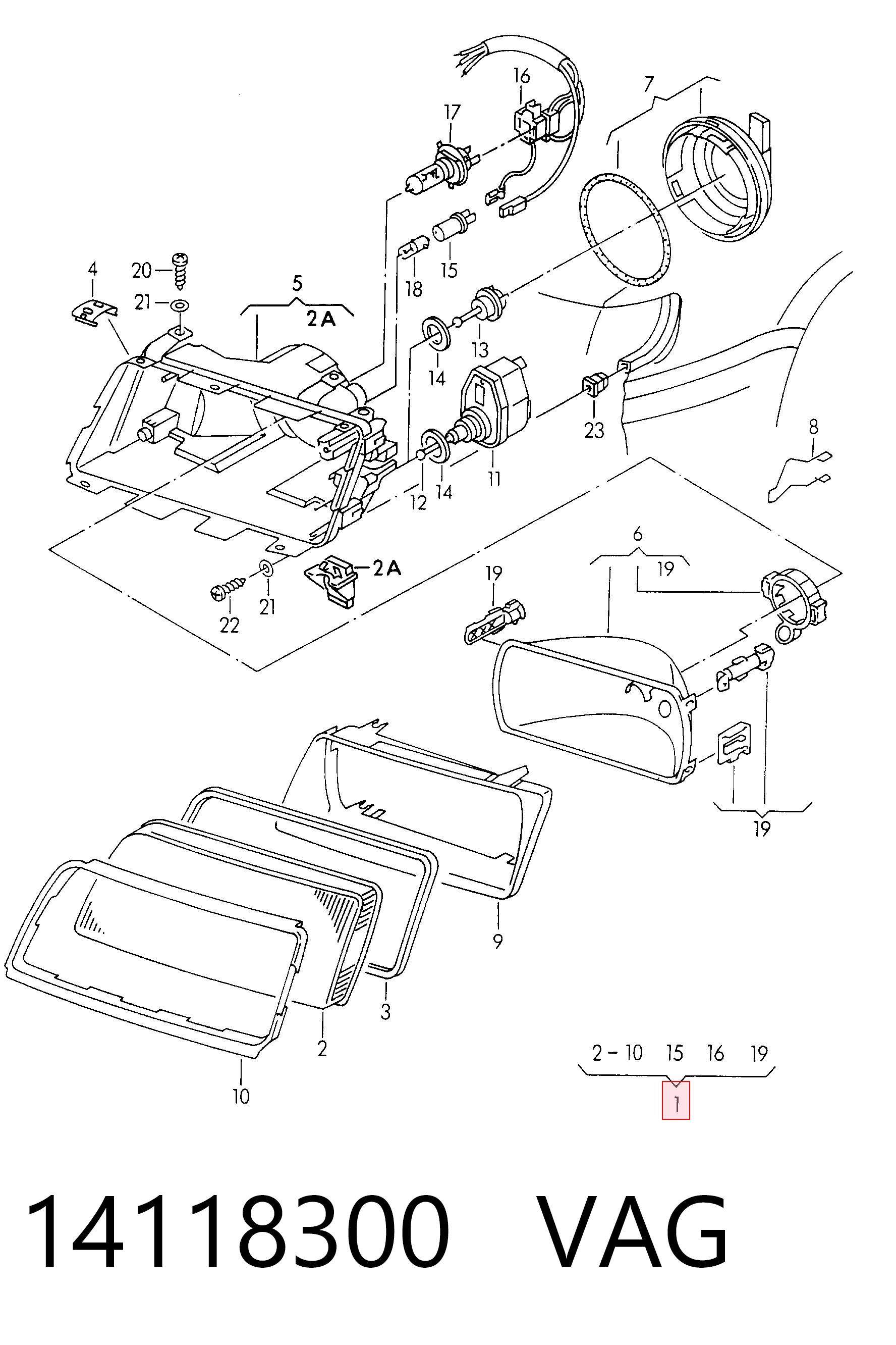 Faros Audi 80  (1991-1994)