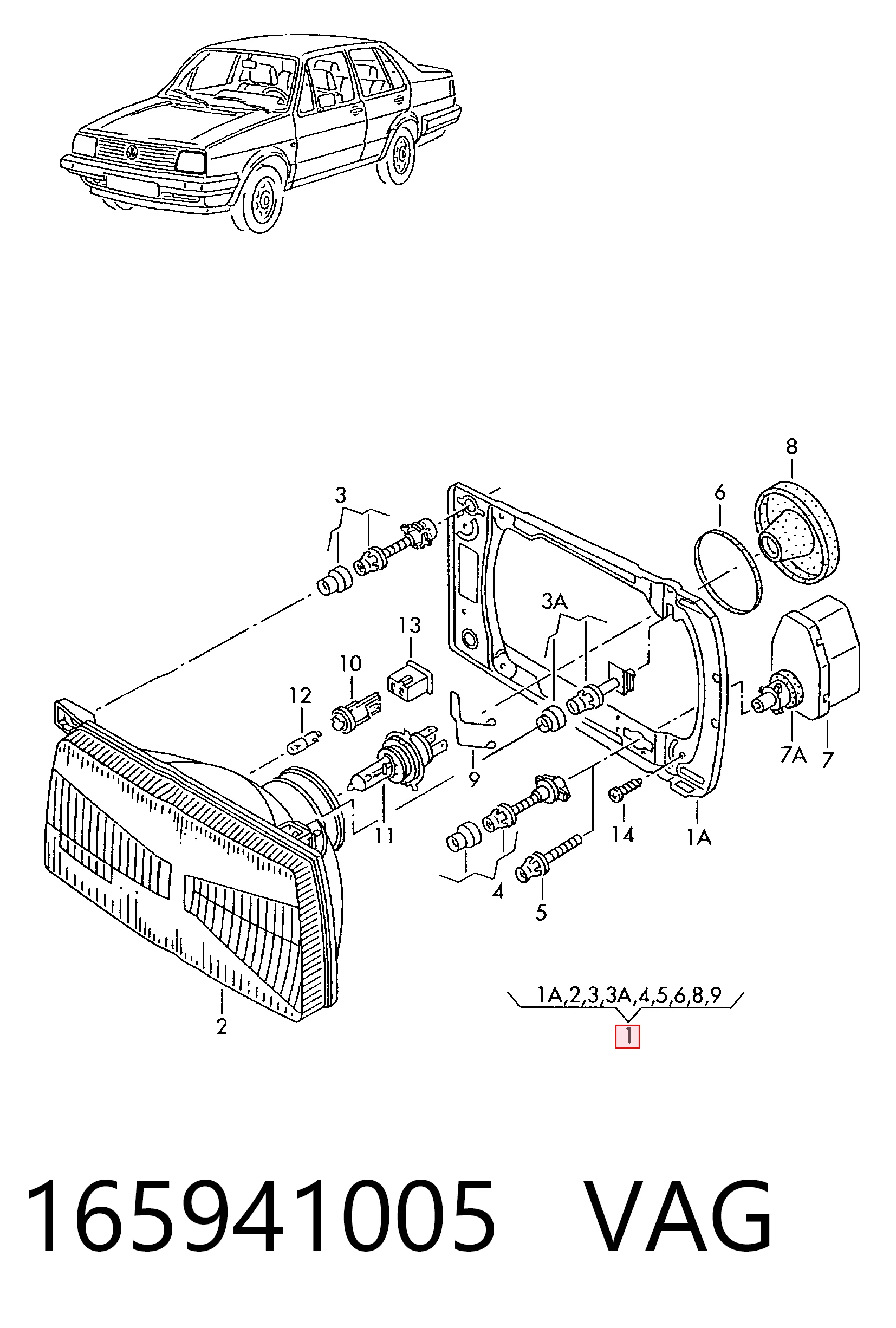 Faros delanteros Volkswagen Golf II
