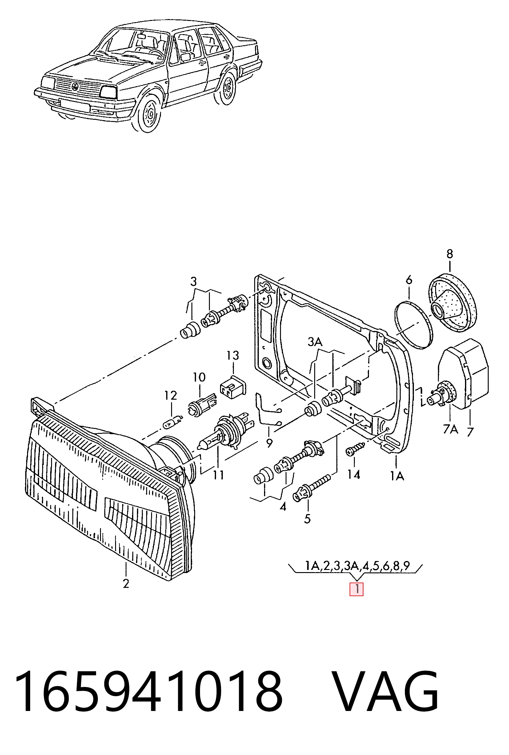 Faro derecho Volkswagen Jetta 2