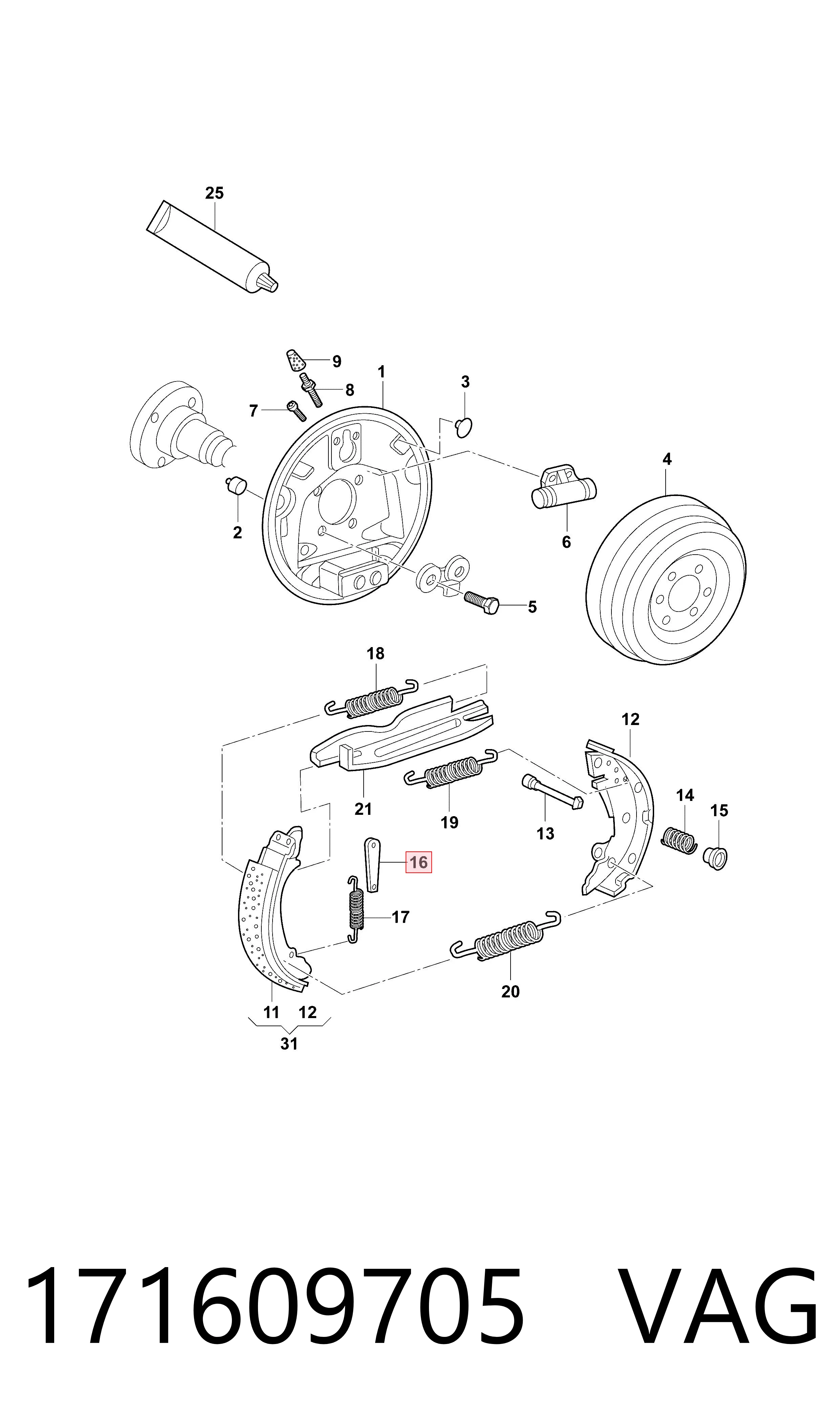 Regulador de freno de tambor trasero VAG 171609705 precio, desde 3,03 EUR