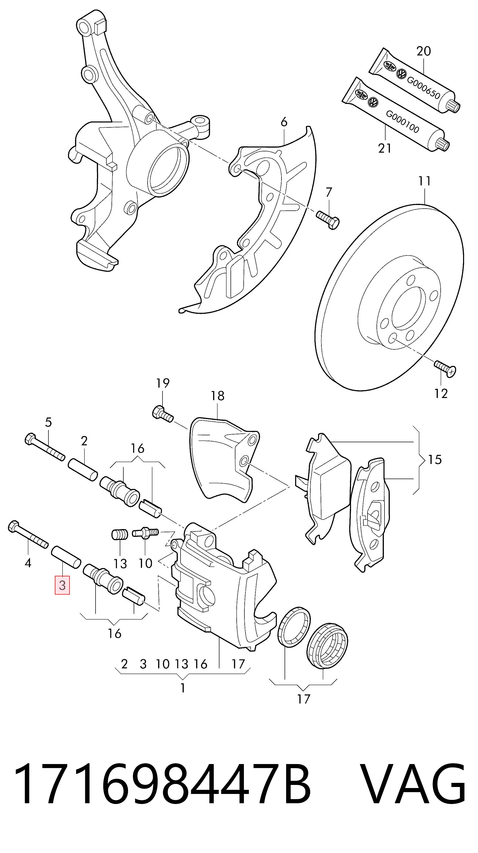 171698447B VAG Kit de reparación de pinzas