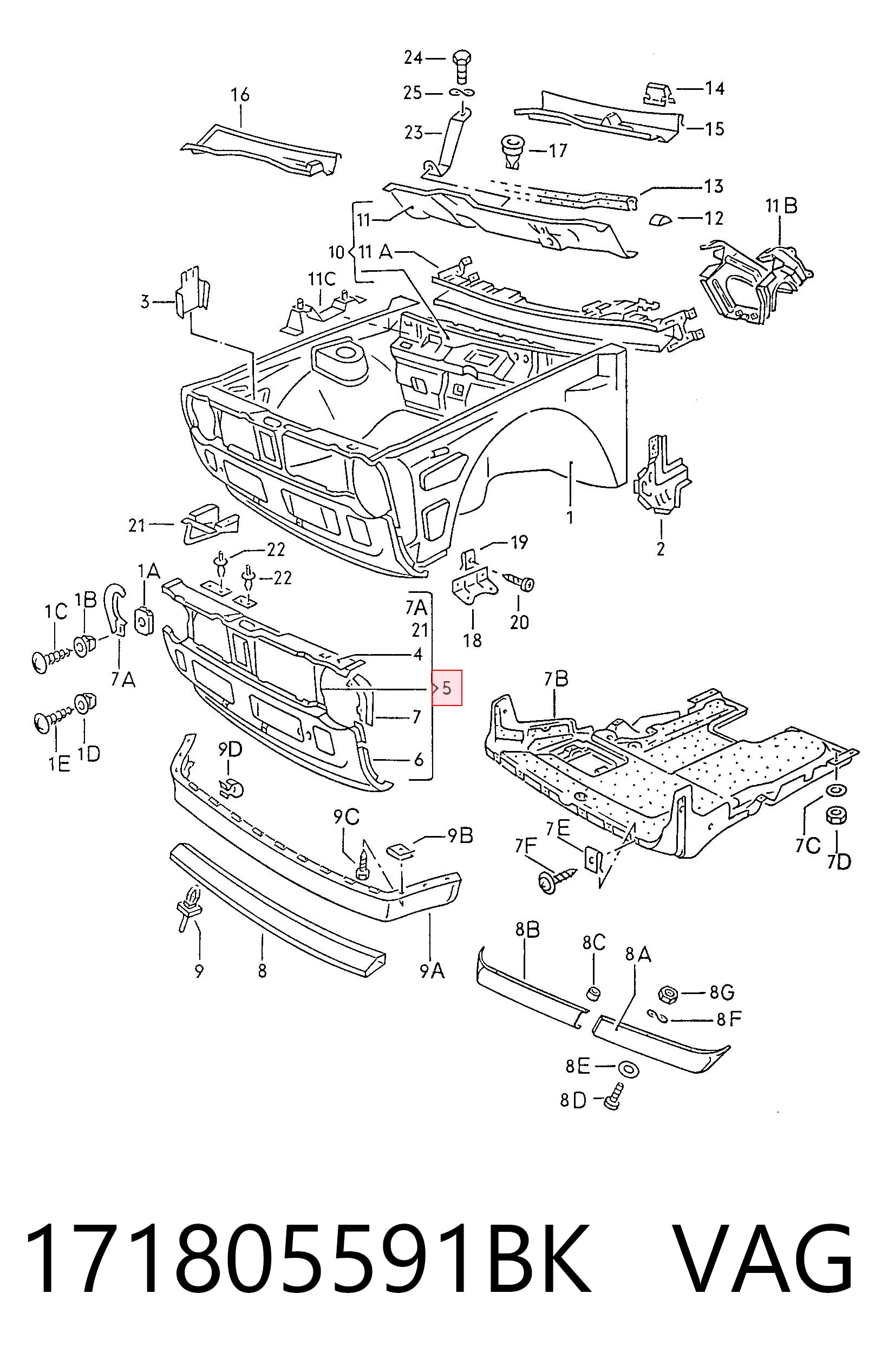 Comprar Panel de soporte del radiador y montaje de faros Volkswagen Caddy I 14 a bajo precio