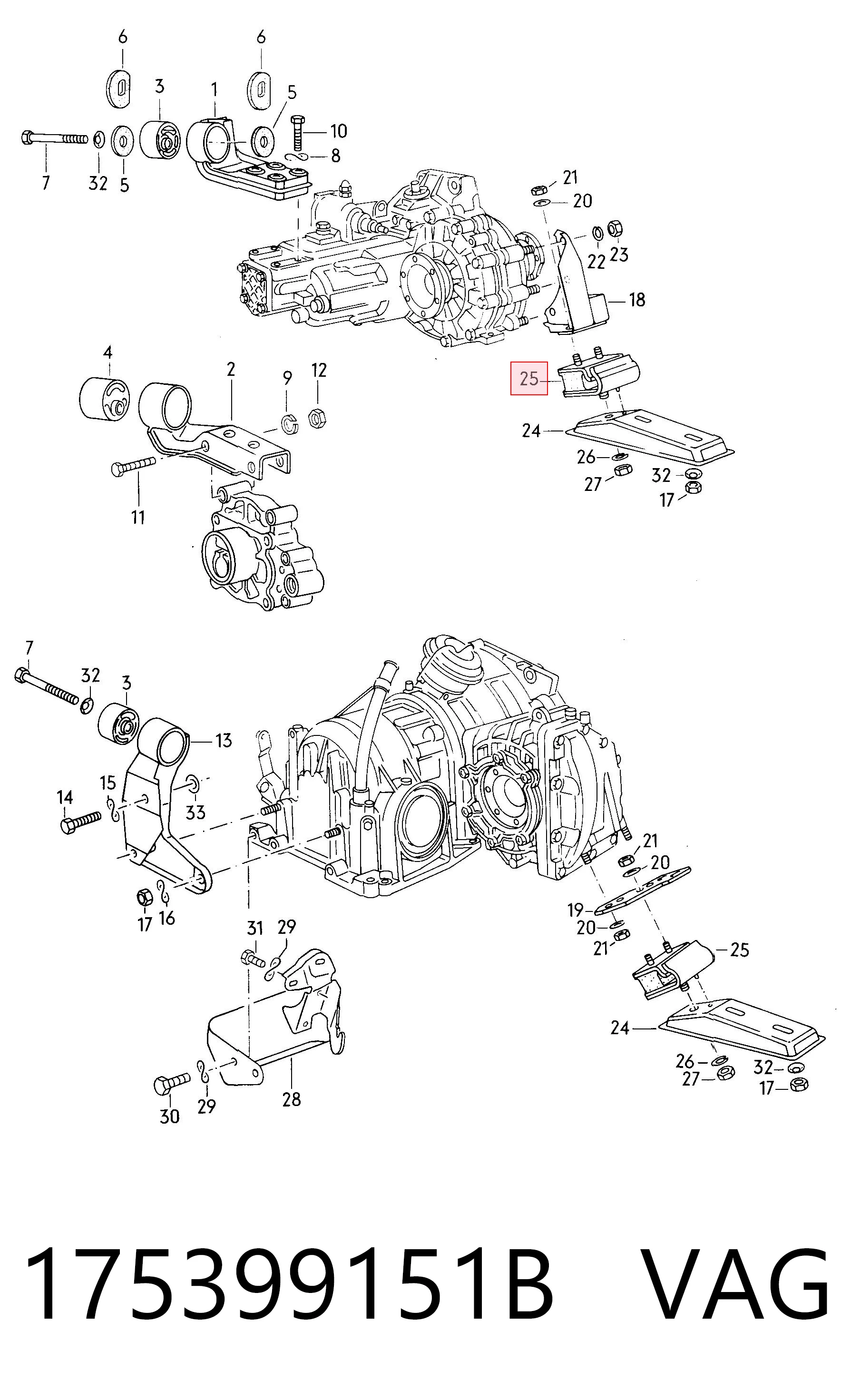 Taco de motor trasero Volkswagen Golf I