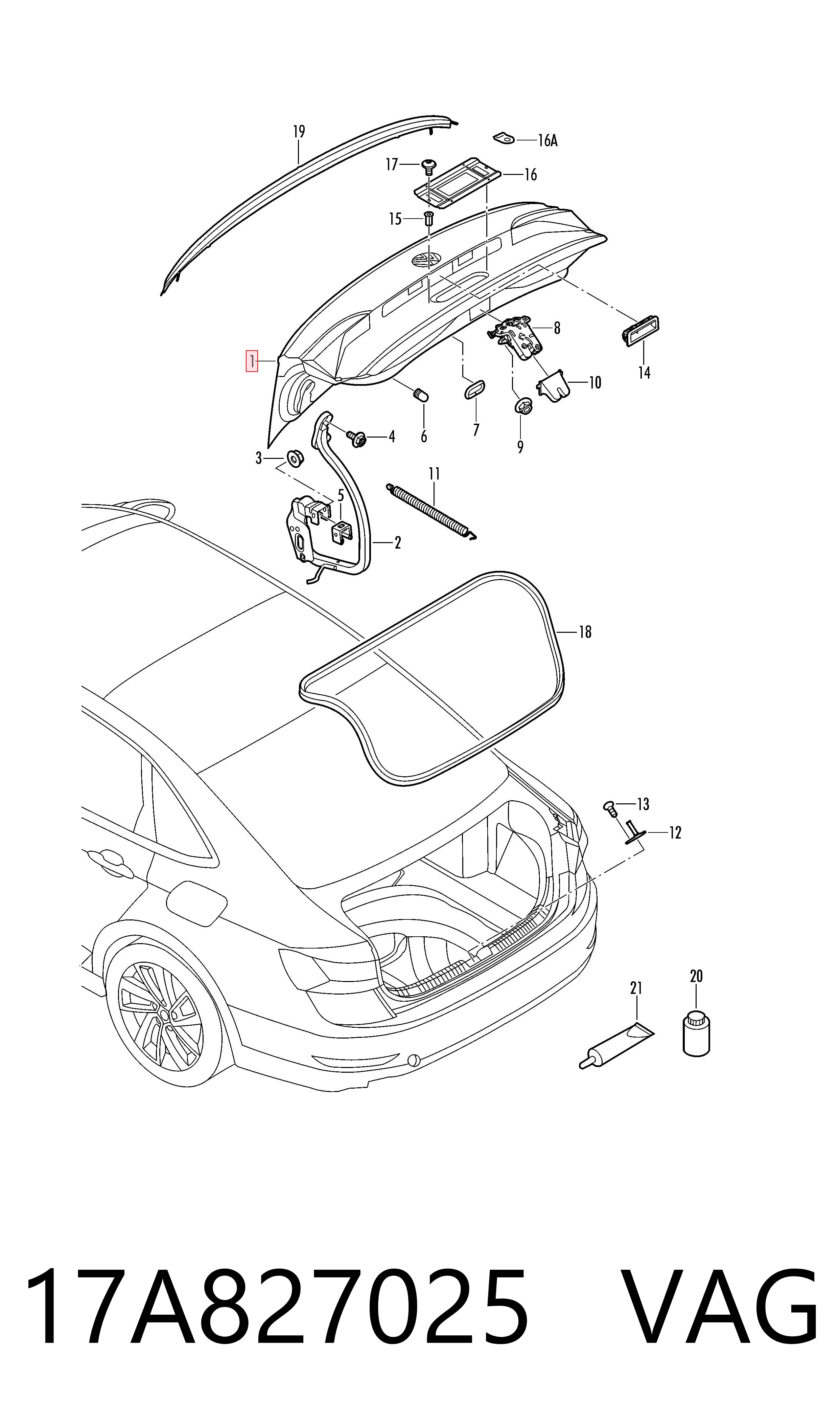 Comprar Tapa del maletero Volkswagen Jetta VII BU3, BU4 a bajo precio