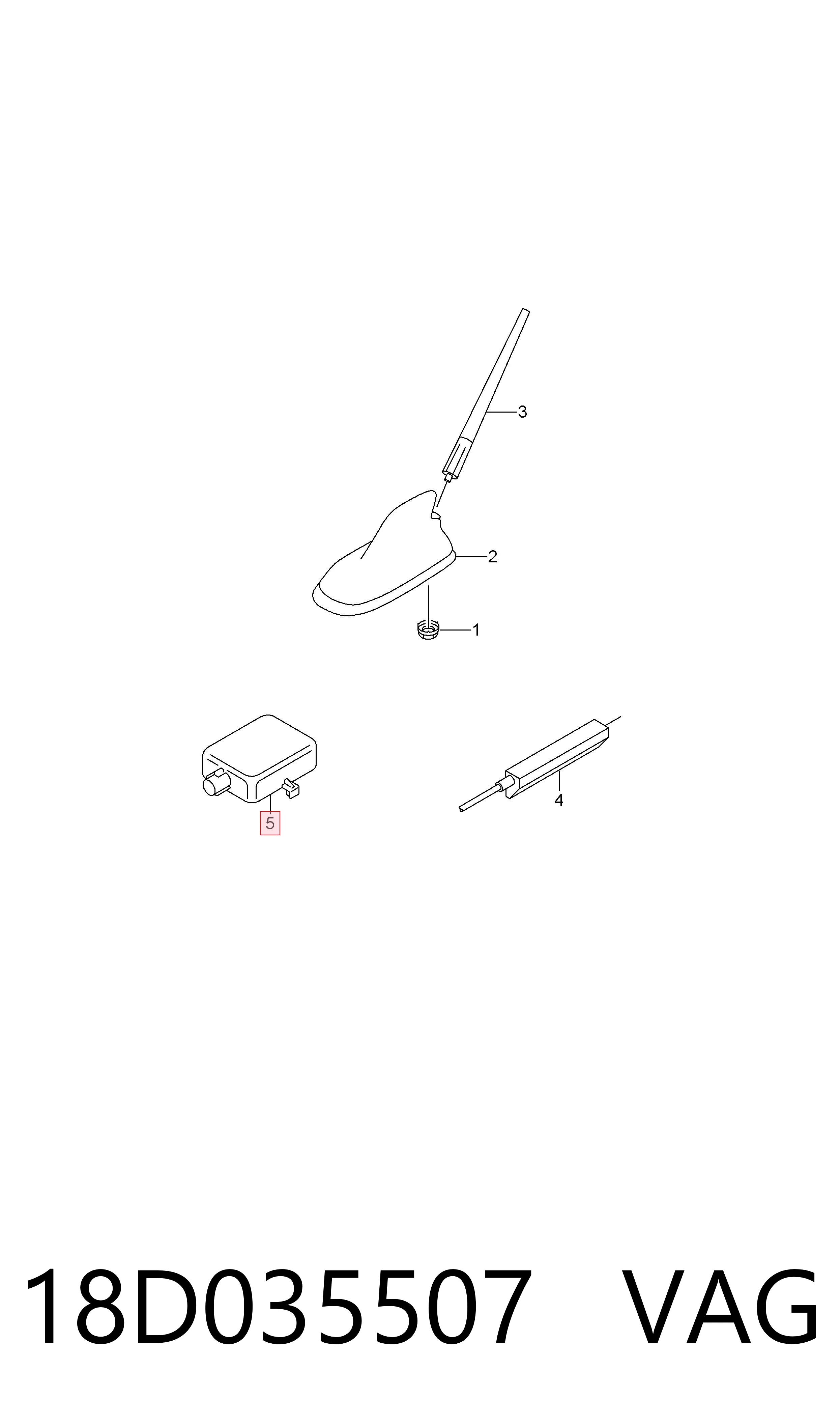 18D035507 VAG Amplificador de señal de antena