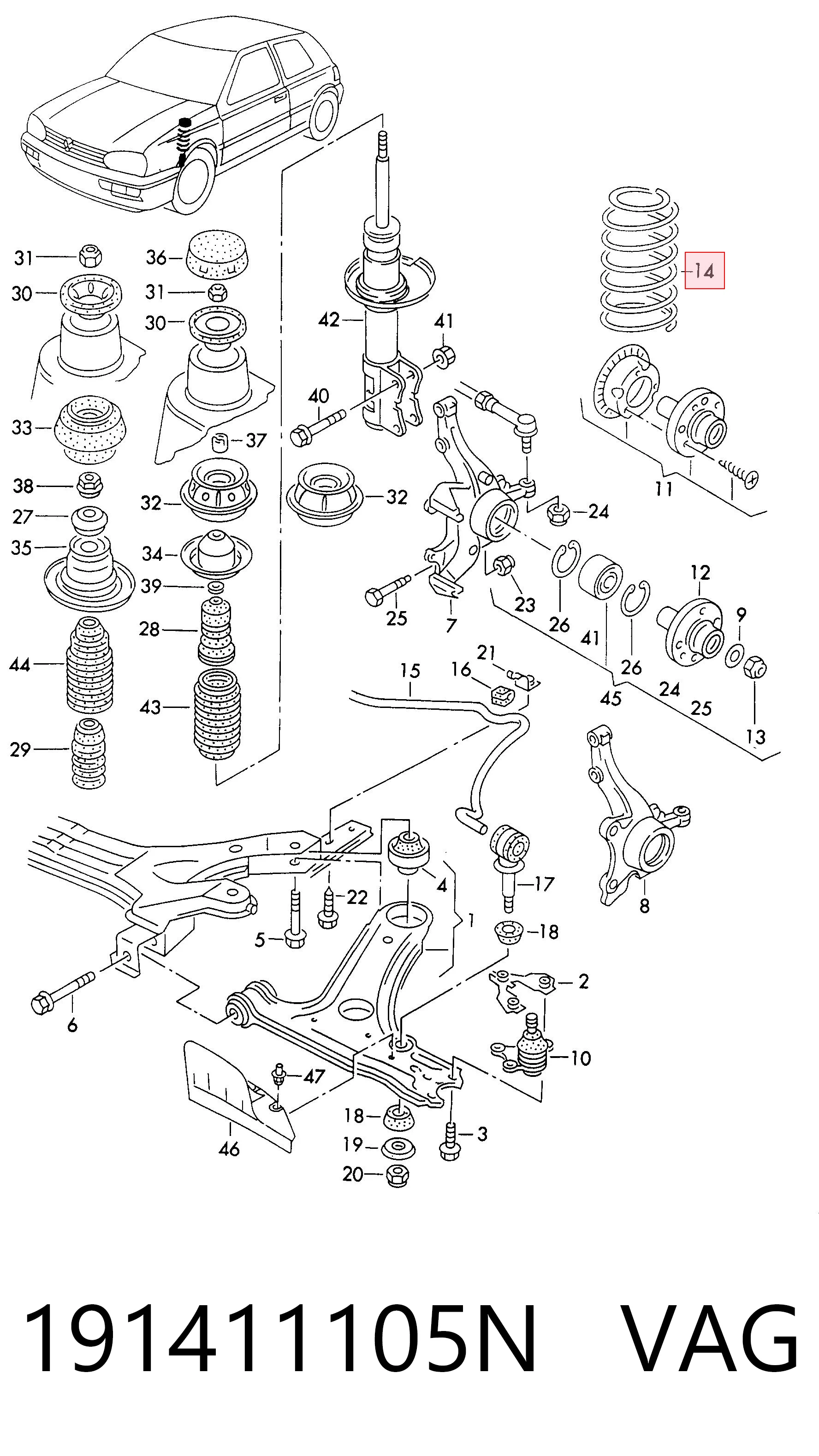 Comprar Muelle delantero Seat Toledo I 1L a bajo precio