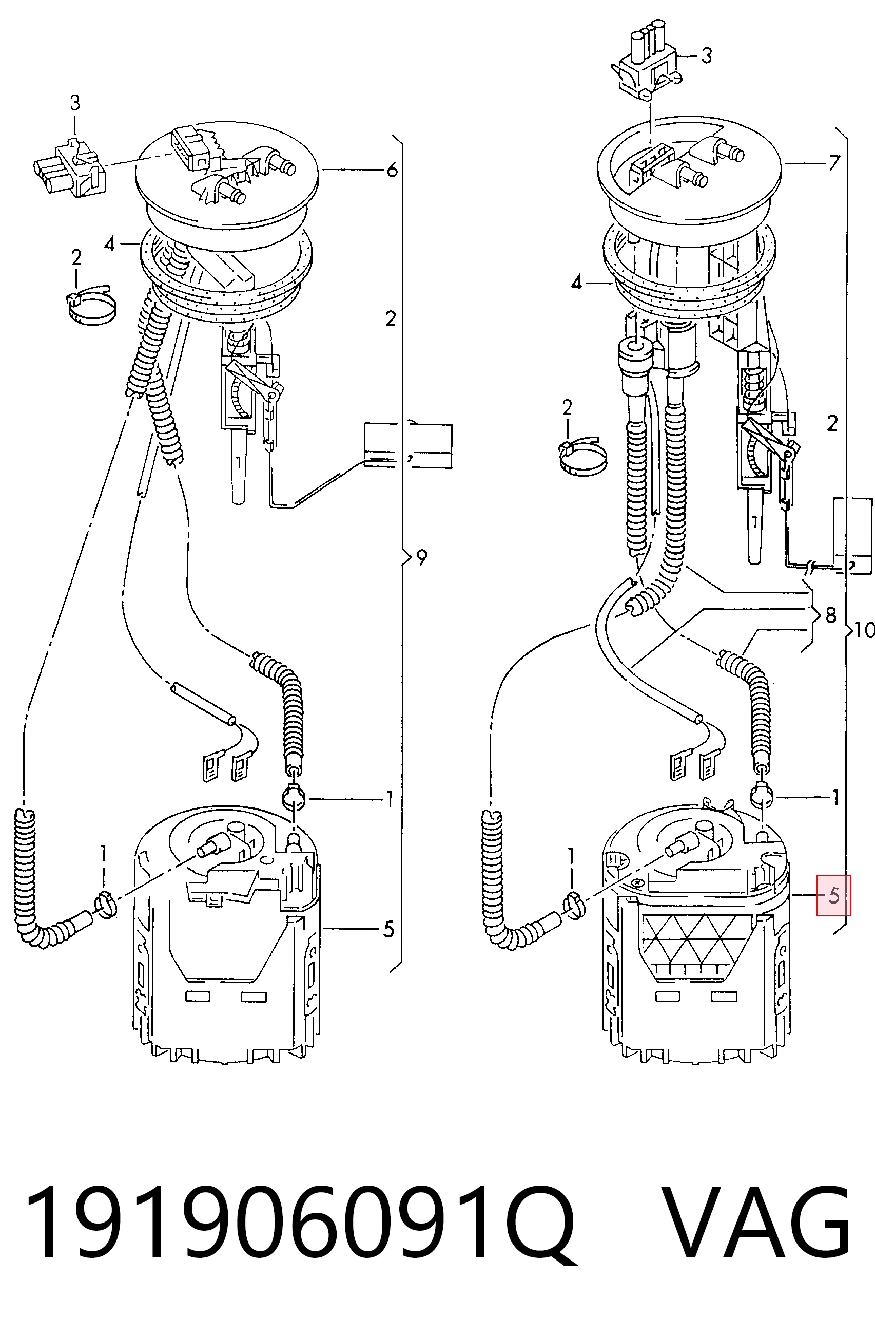 Unidad de alimentación de combustible Volkswagen Transporter (1990-2004)
