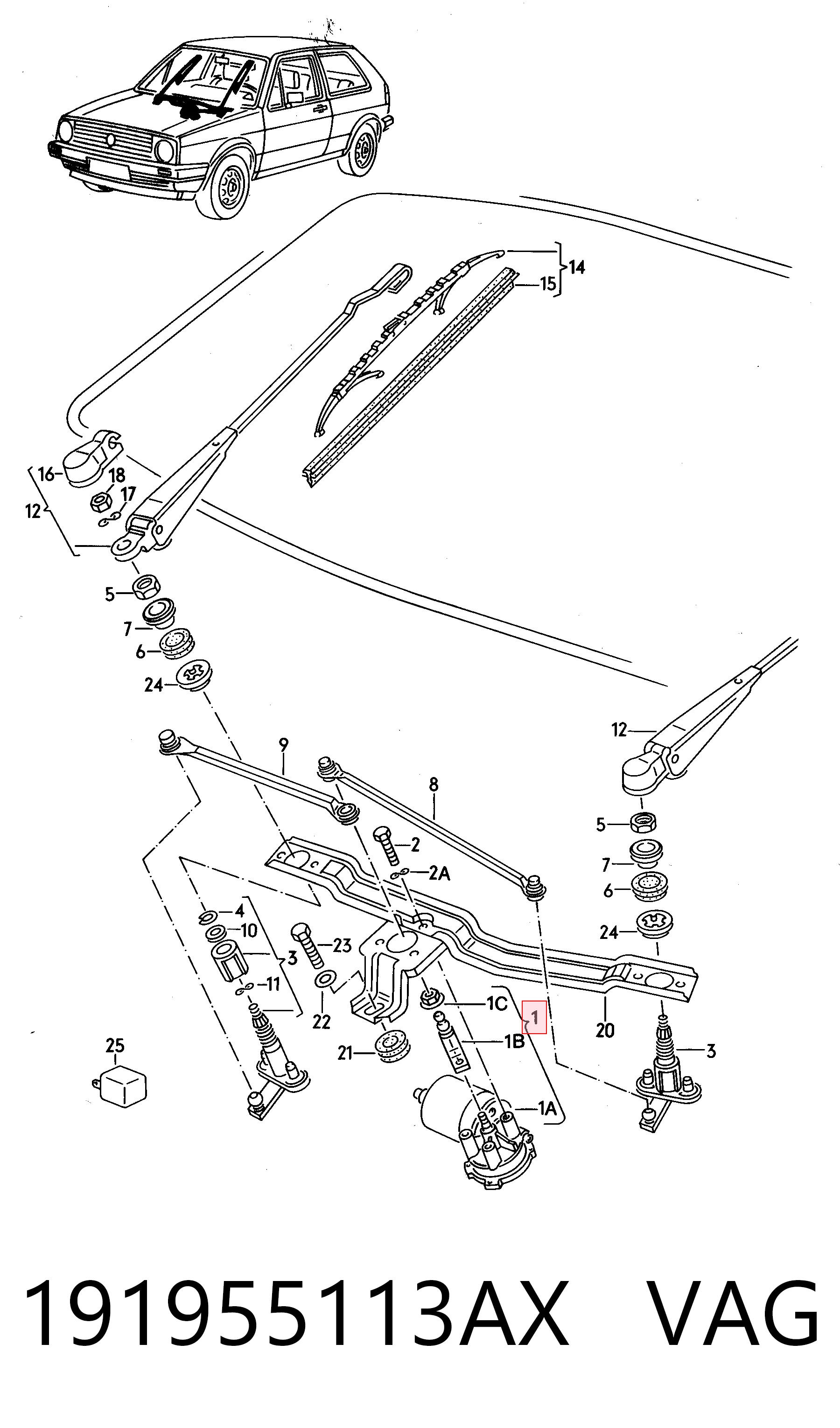 Comprar Motor del limpiaparabrisas Volkswagen LT I 281-363, 21A, 21B, 21D, 21E a bajo precio