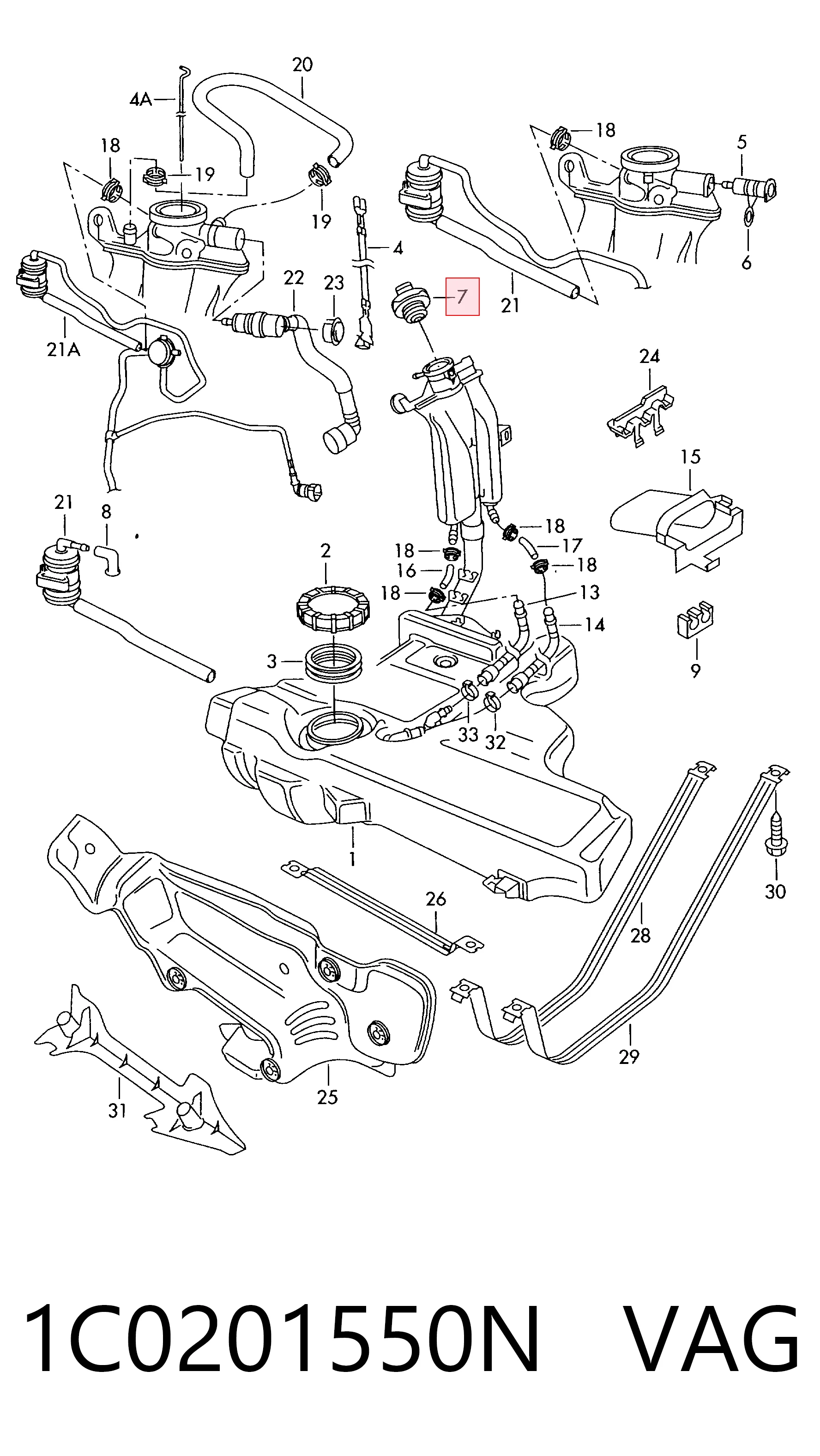 Comprar Tapón del depósito de combustible Volkswagen Jetta VII BU3, BU4 a bajo precio